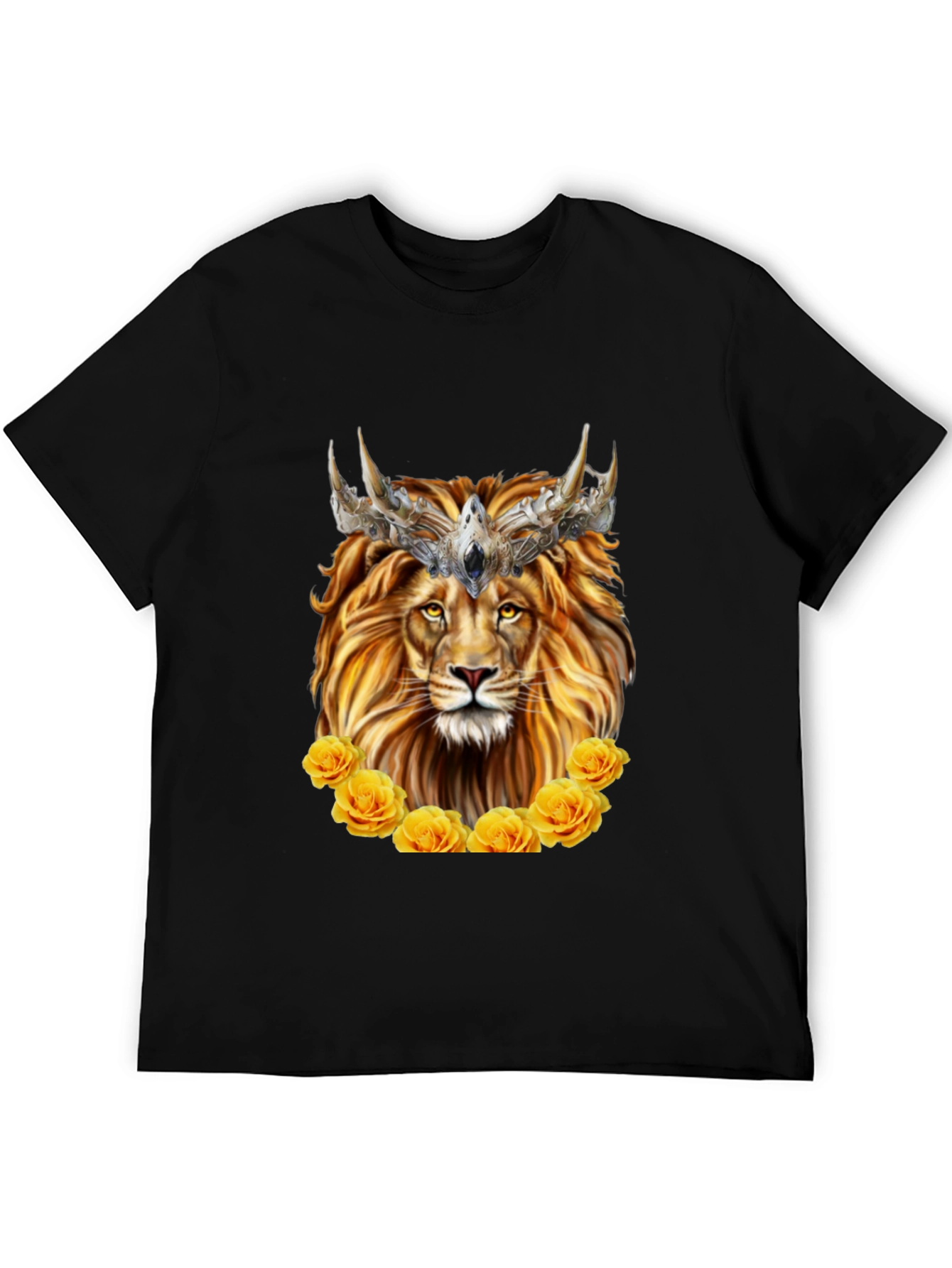 Lion King T-Shirt - Golden Roses & Crown