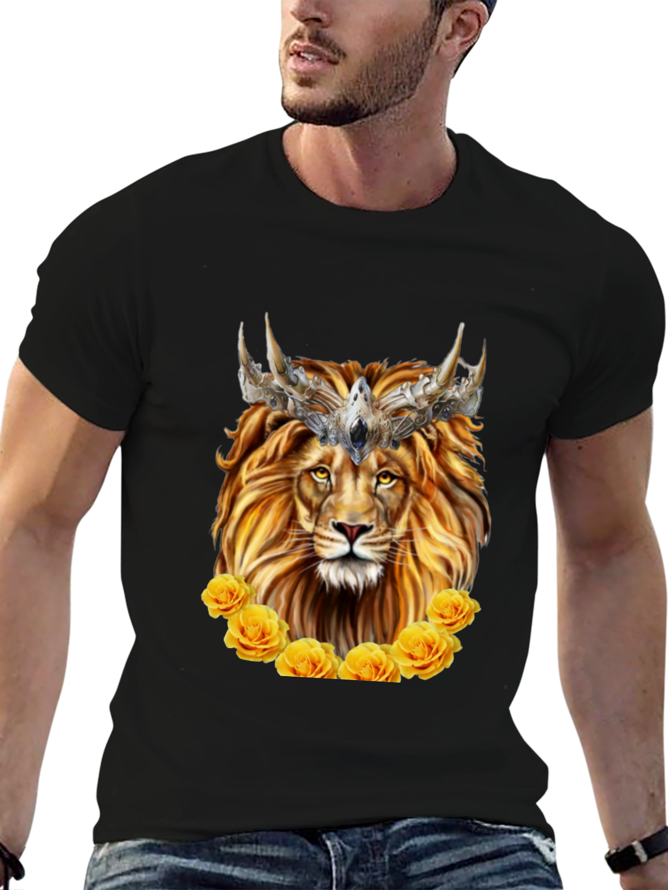 Lion King T-Shirt - Golden Roses & Crown