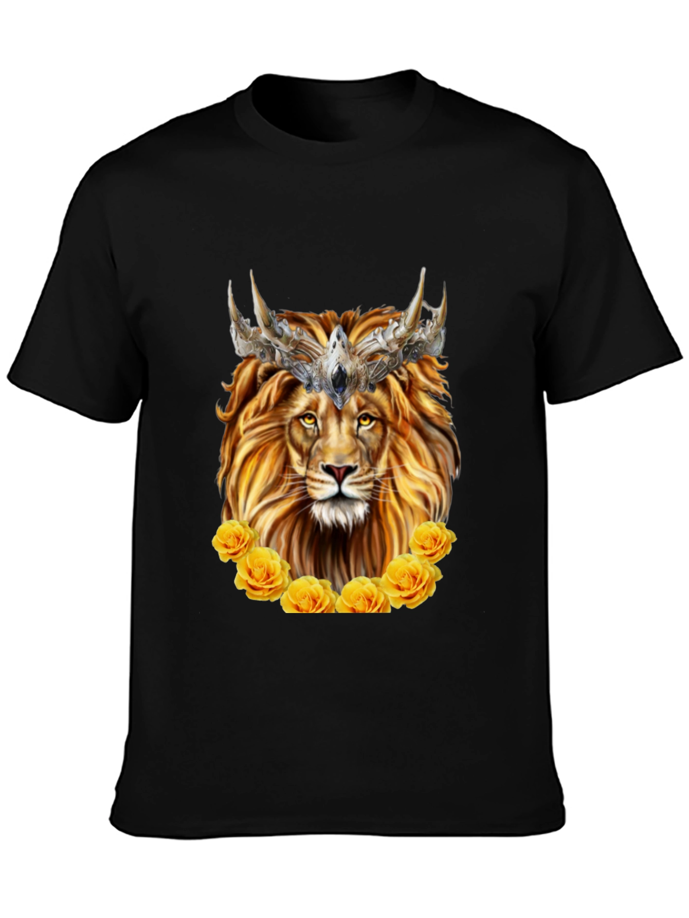Lion King T-Shirt - Golden Roses & Crown