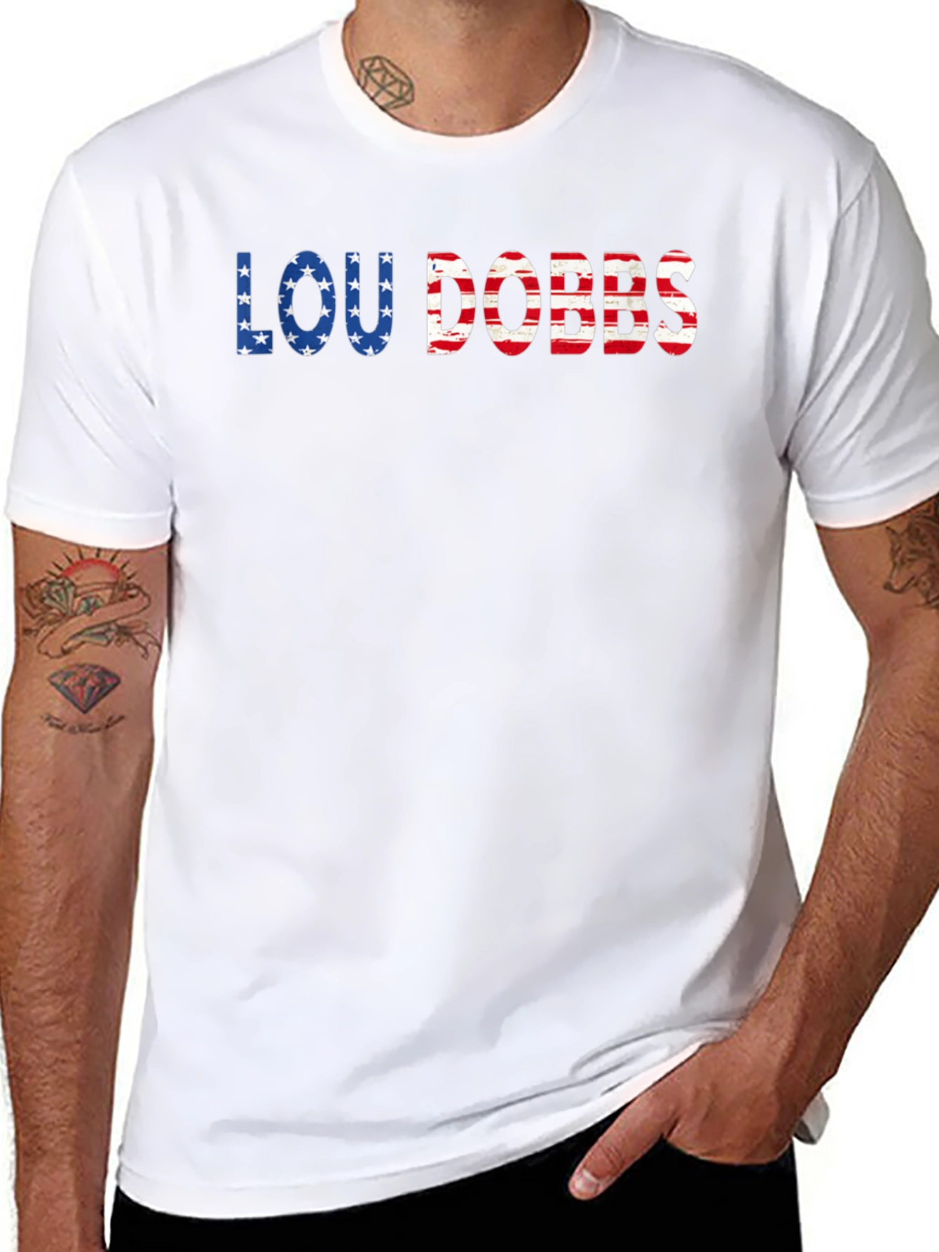 Lou Dobbs Patriotic USA Flag T-Shirt