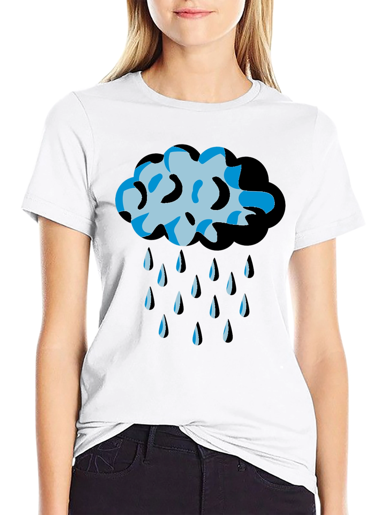 Rain Cloud Graphic Tee - Black Unisex T-Shirt