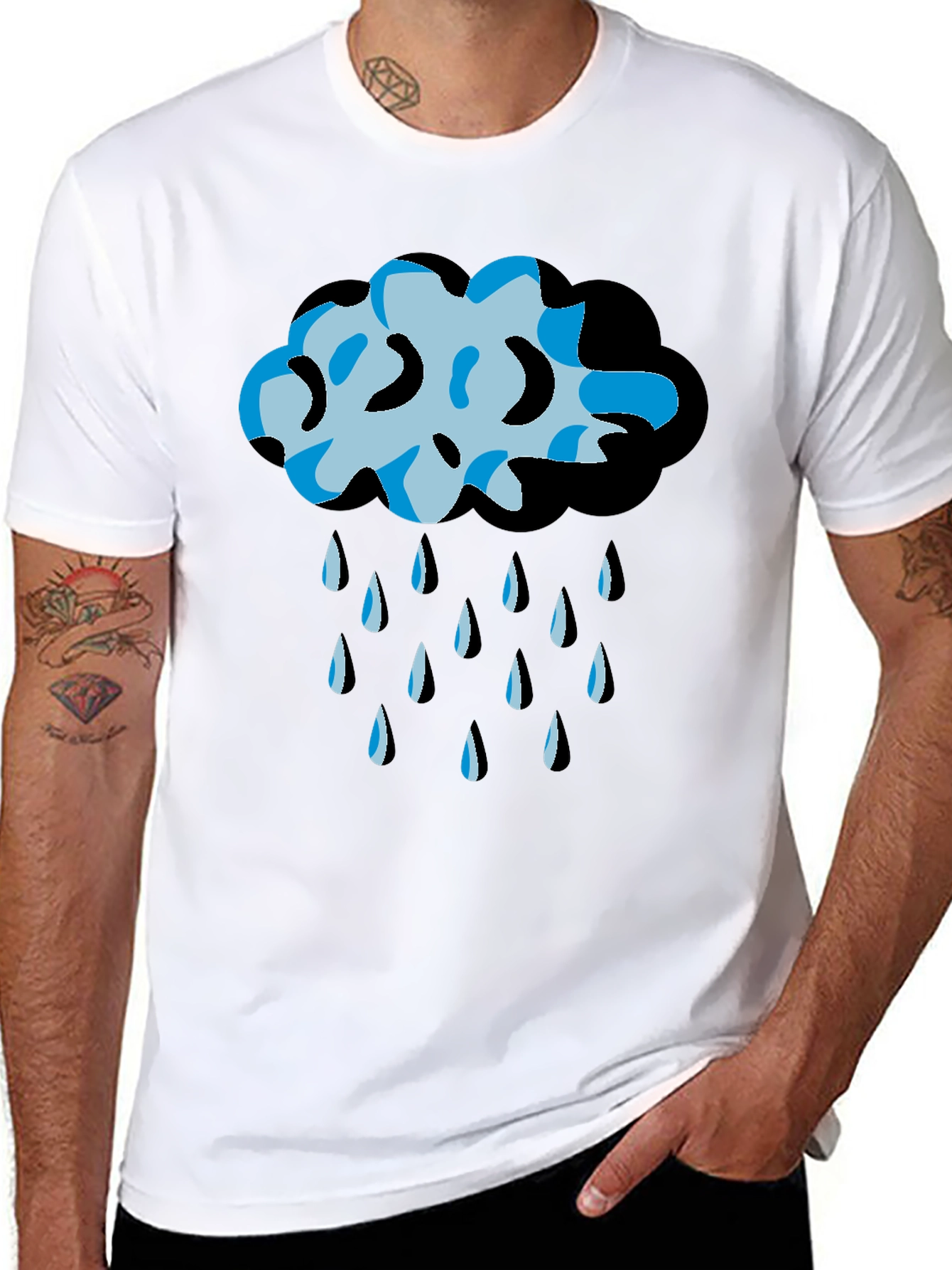 Rain Cloud Graphic Tee - Black Unisex T-Shirt