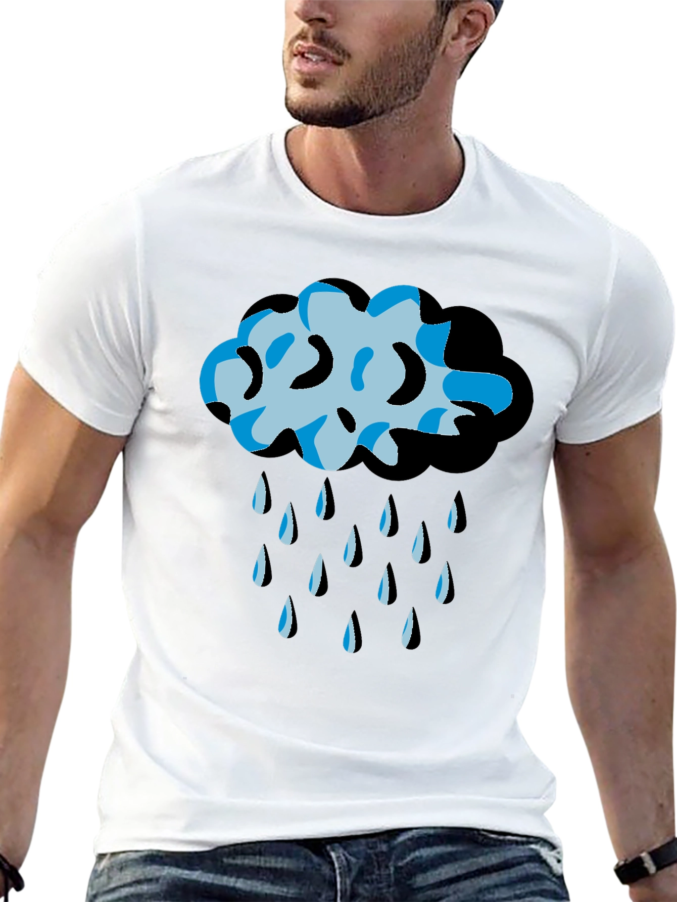 Rain Cloud Graphic Tee - Black Unisex T-Shirt