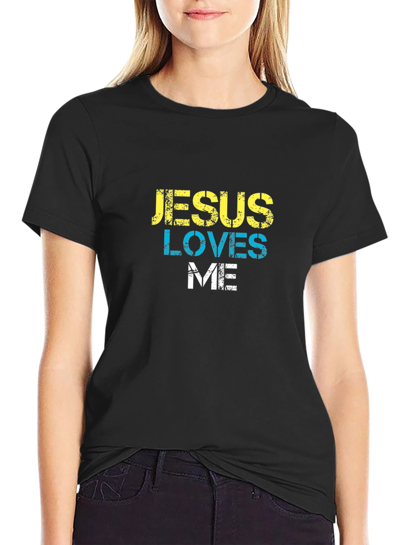 Jesus Loves Me Black T-Shirt