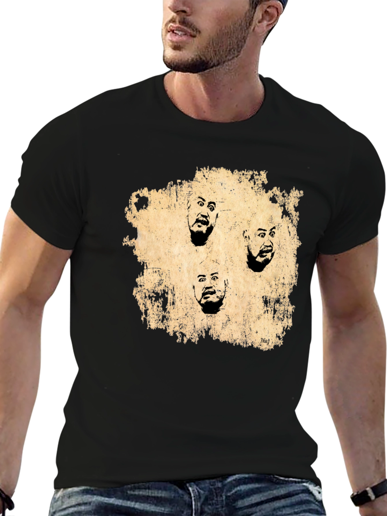 Expressionist Faces Graphic Tee - Black