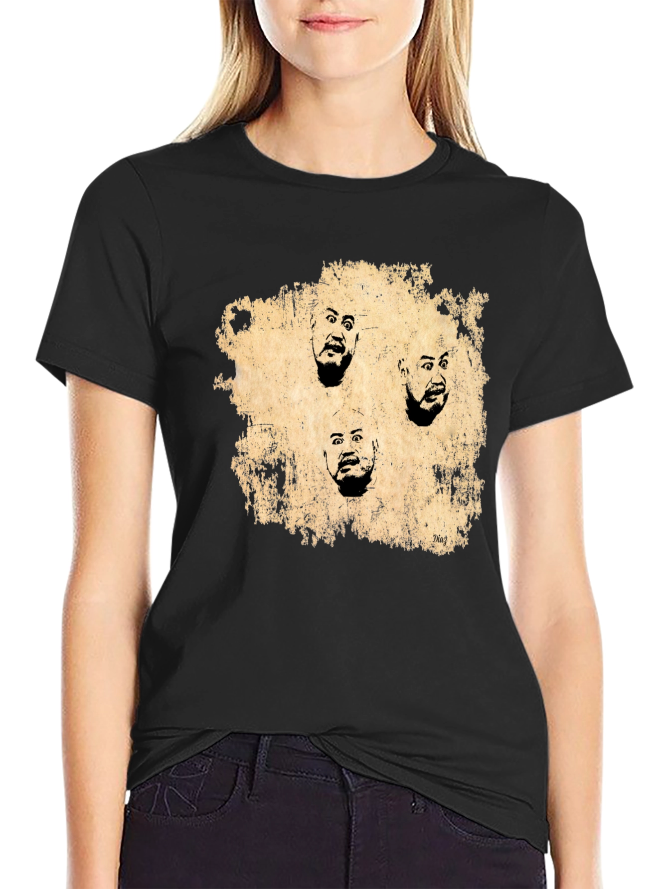 Expressionist Faces Graphic Tee - Black