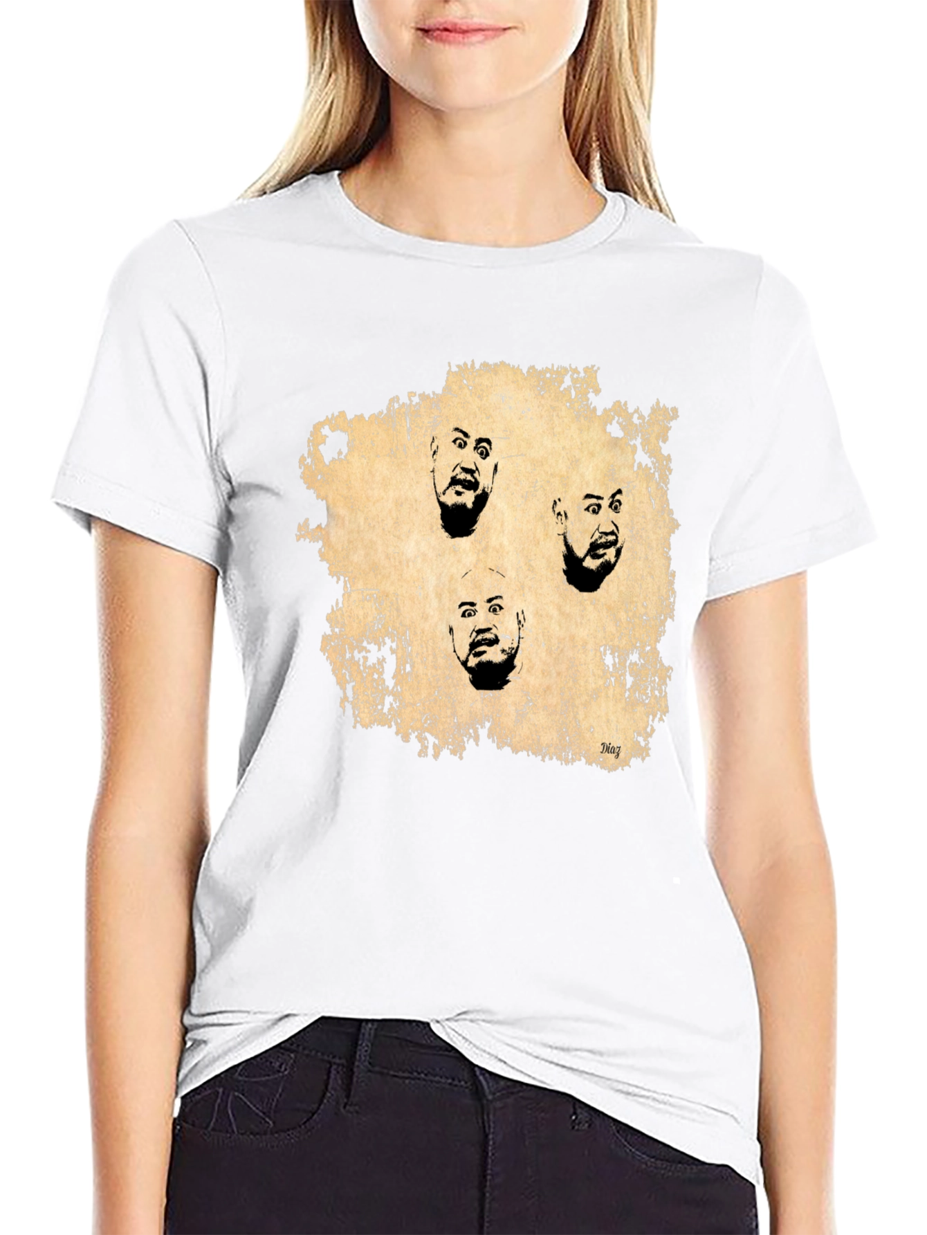Expressionist Faces Graphic Tee - Black