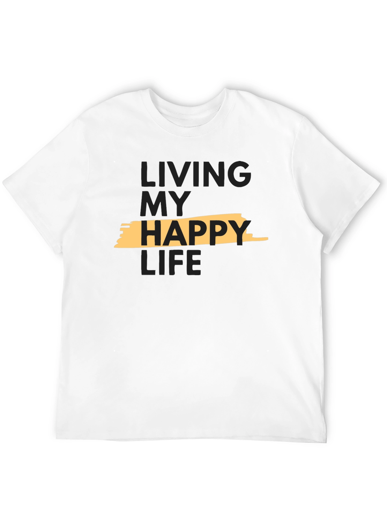 Living My Happy Life Graphic Tee - Black