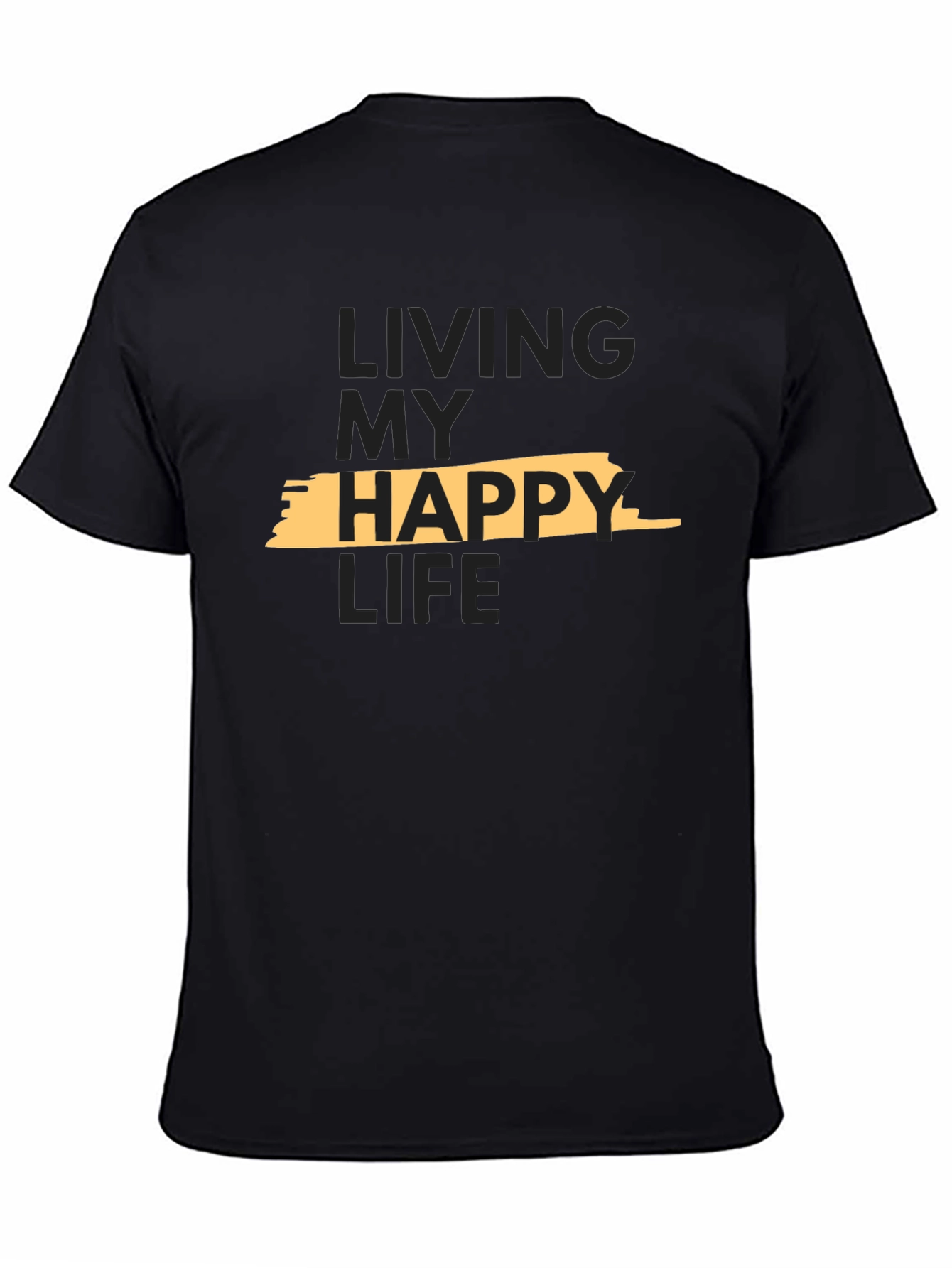 Living My Happy Life Graphic Tee - Black