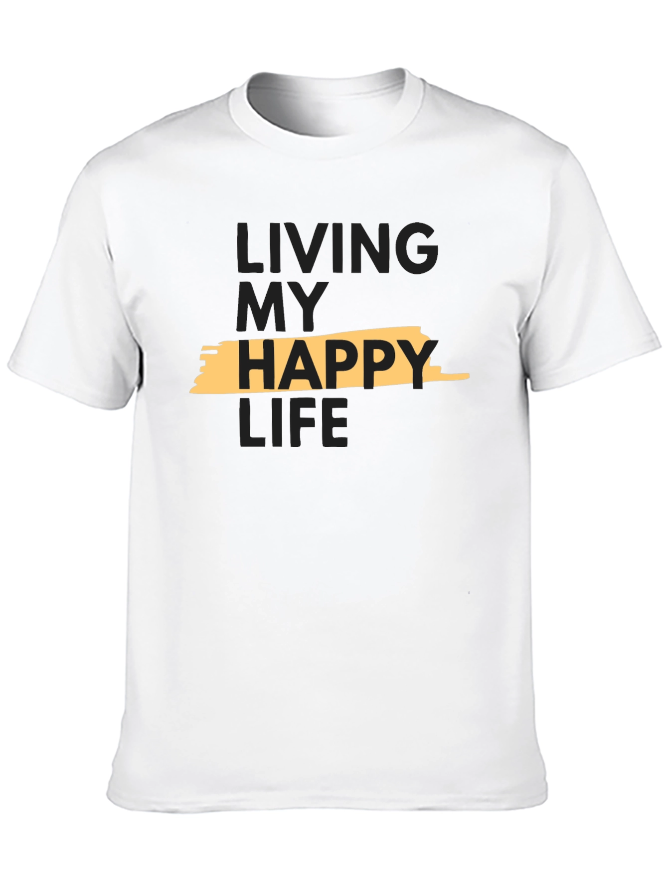 Living My Happy Life Graphic Tee - Black