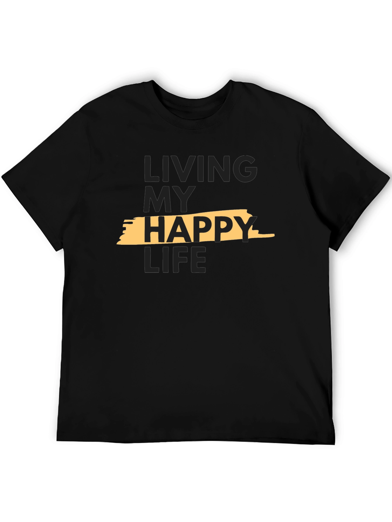 Living My Happy Life Graphic Tee - Black