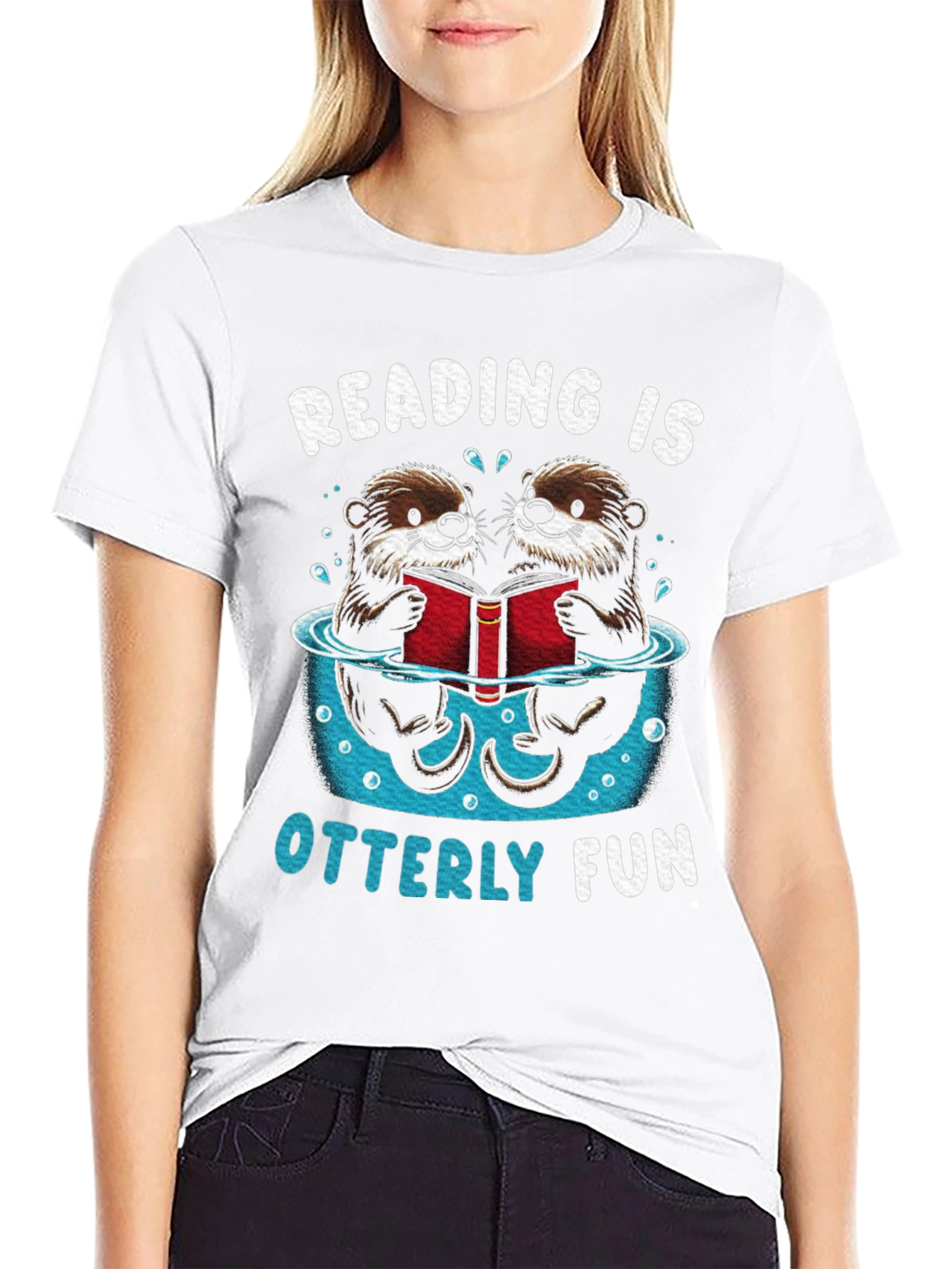 Reading Otters Black Graphic Tee - Otterly Fun!