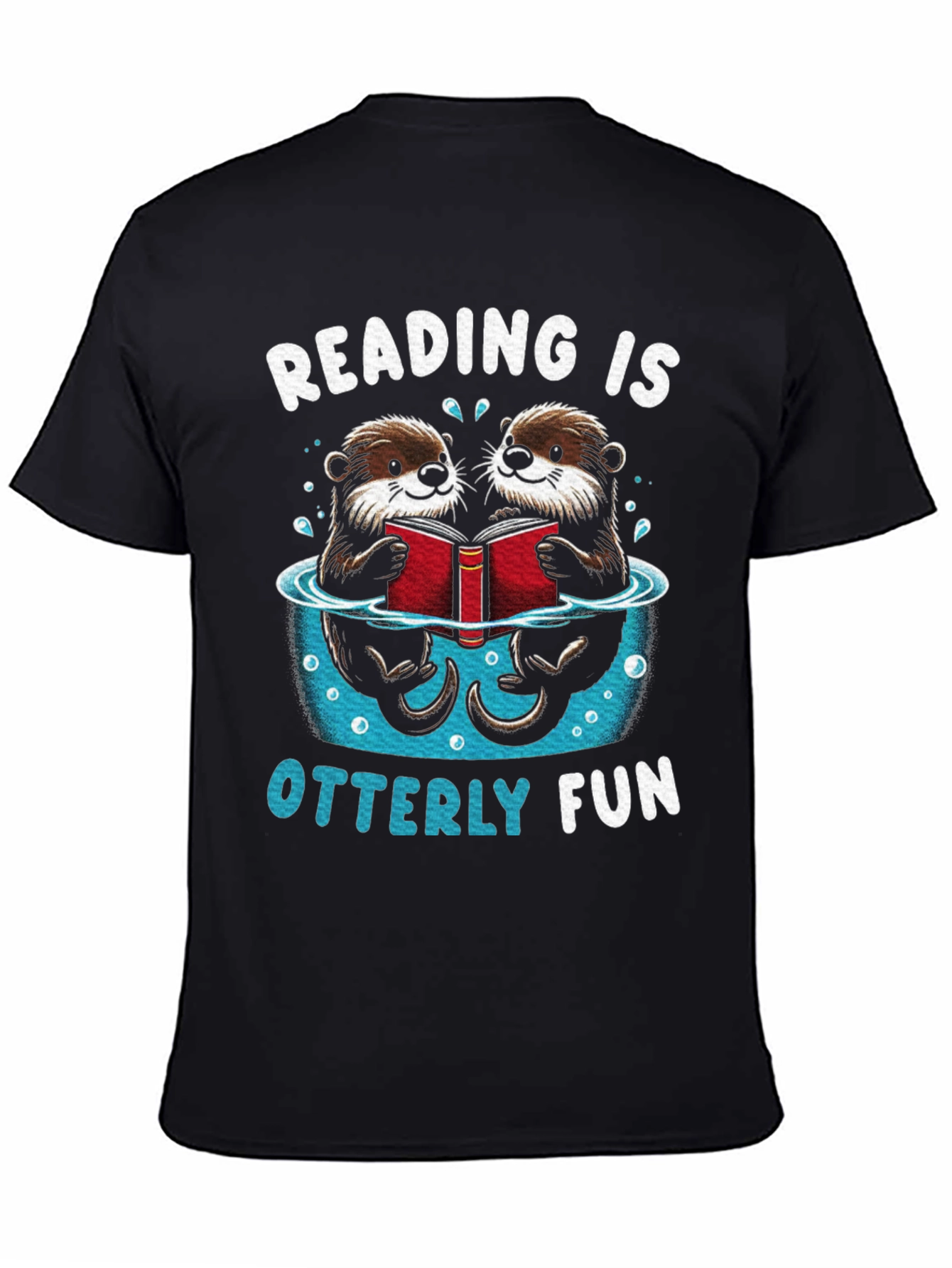 Reading Otters Black Graphic Tee - Otterly Fun!