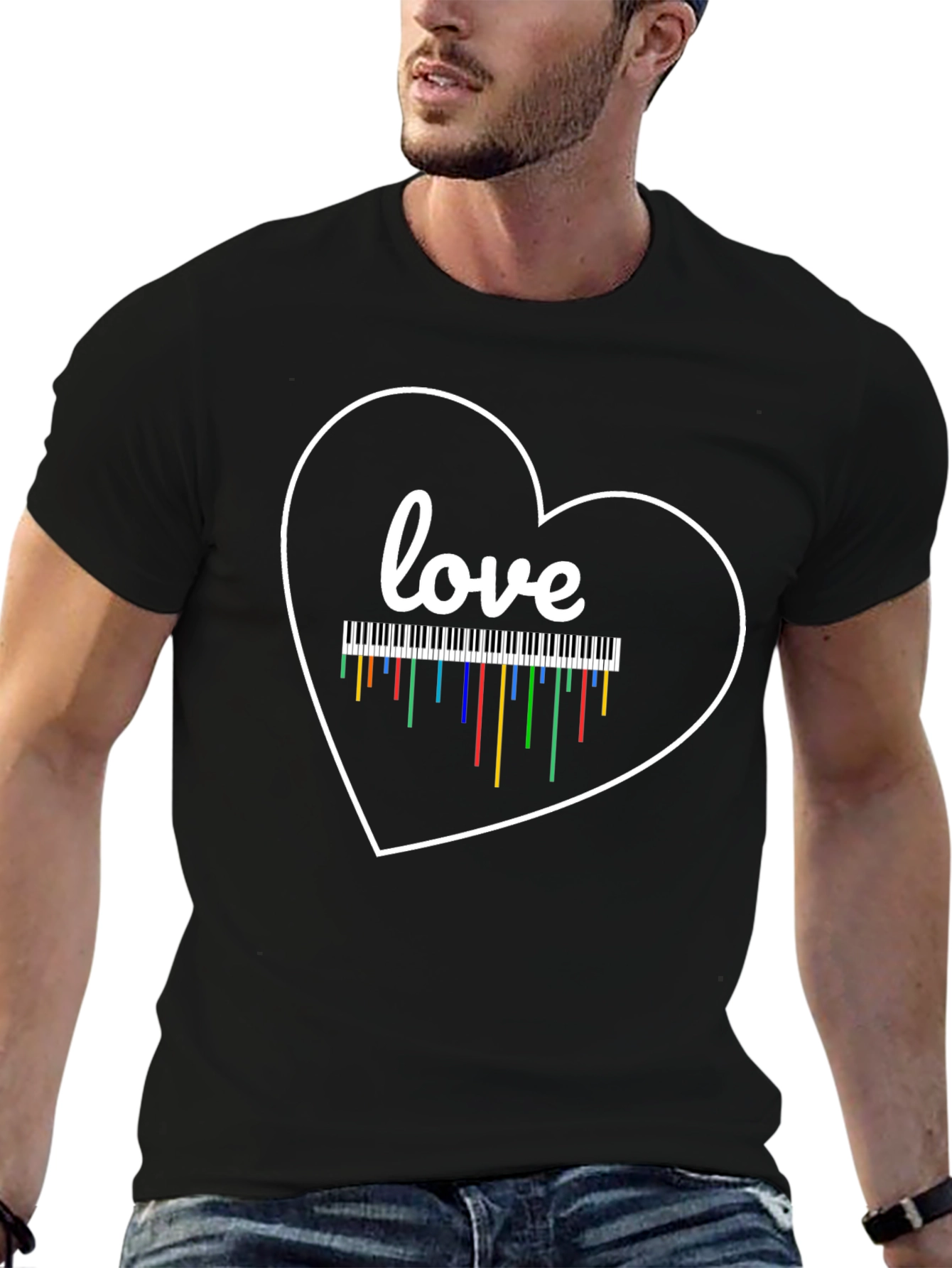 Love Piano Heart T-Shirt Music Teacher Gift