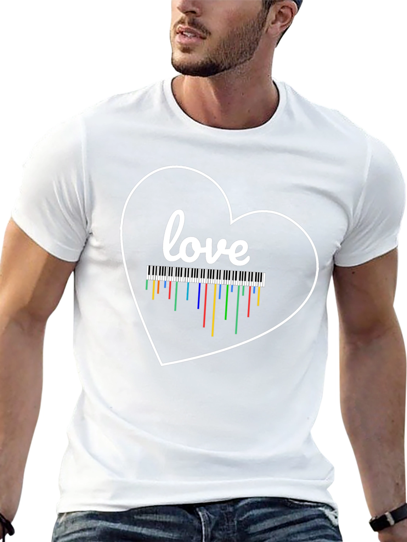 Love Piano Heart T-Shirt Music Teacher Gift