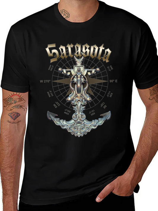 Sarasota Compass Anchor Graphic T-Shirt