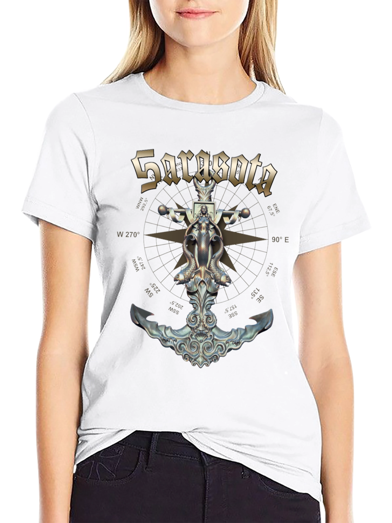 Sarasota Compass Anchor Graphic T-Shirt