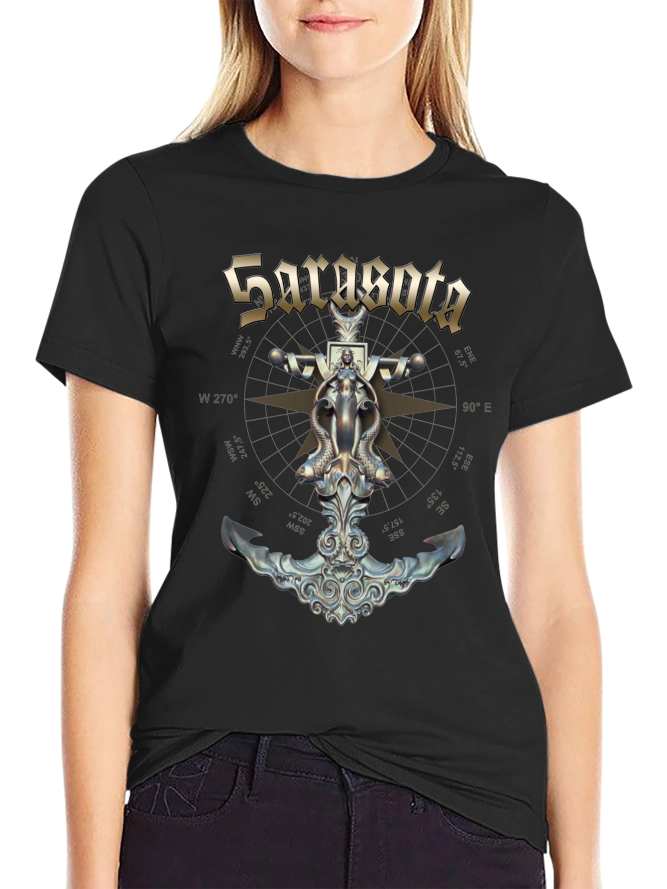 Sarasota Compass Anchor Graphic T-Shirt