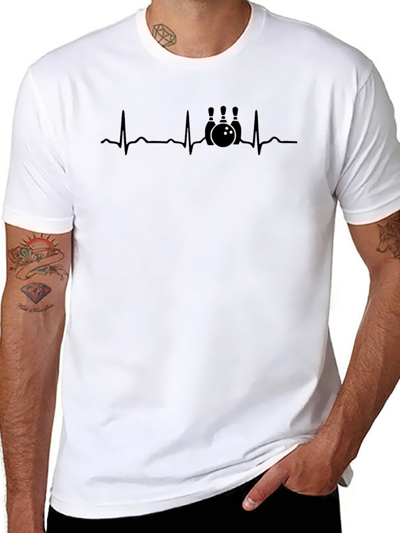 Bowling Heartbeat T-Shirt - Strike Up Style!