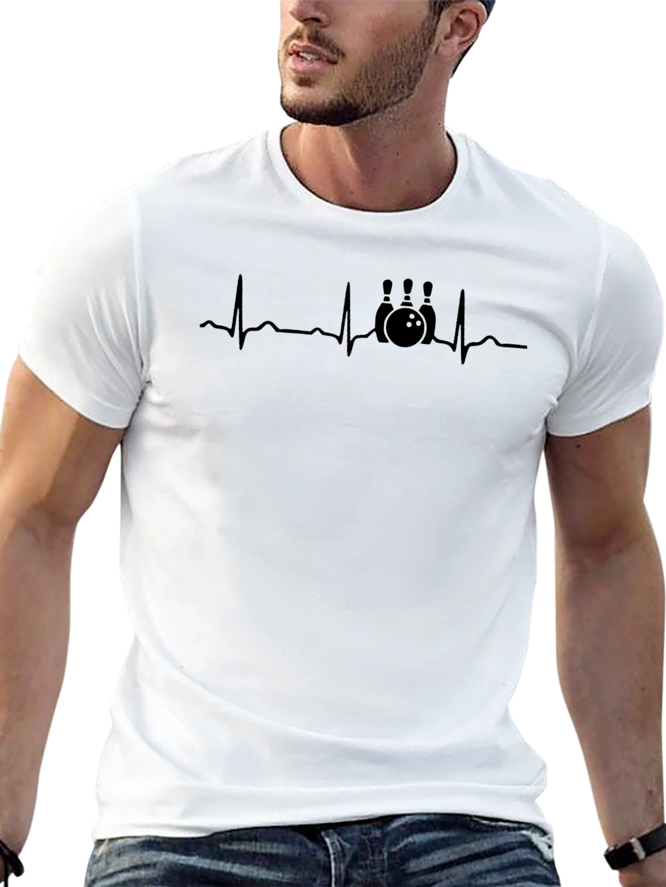 Bowling Heartbeat T-Shirt - Strike Up Style!