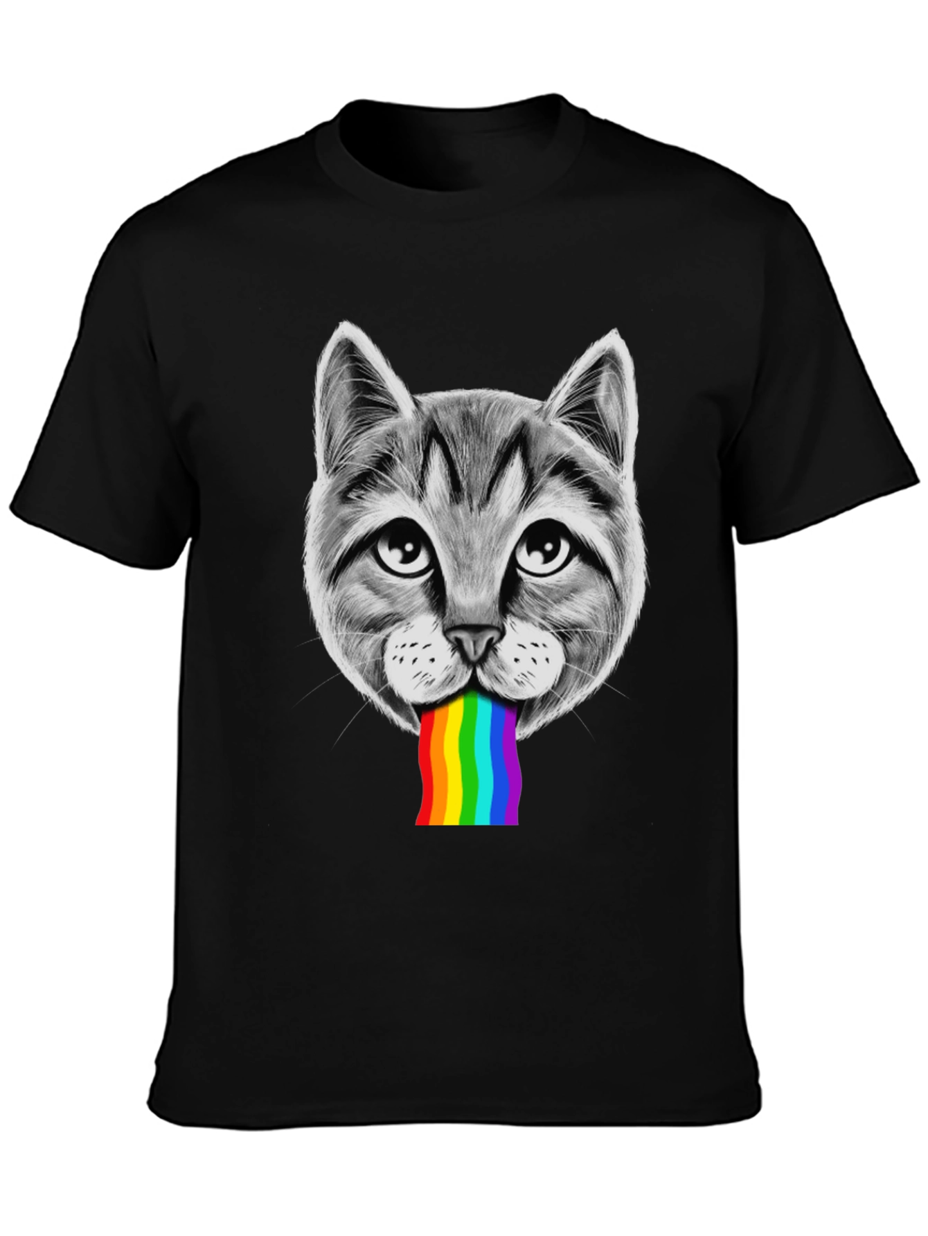 Cat Rainbow Puke T-Shirt - Pride Style