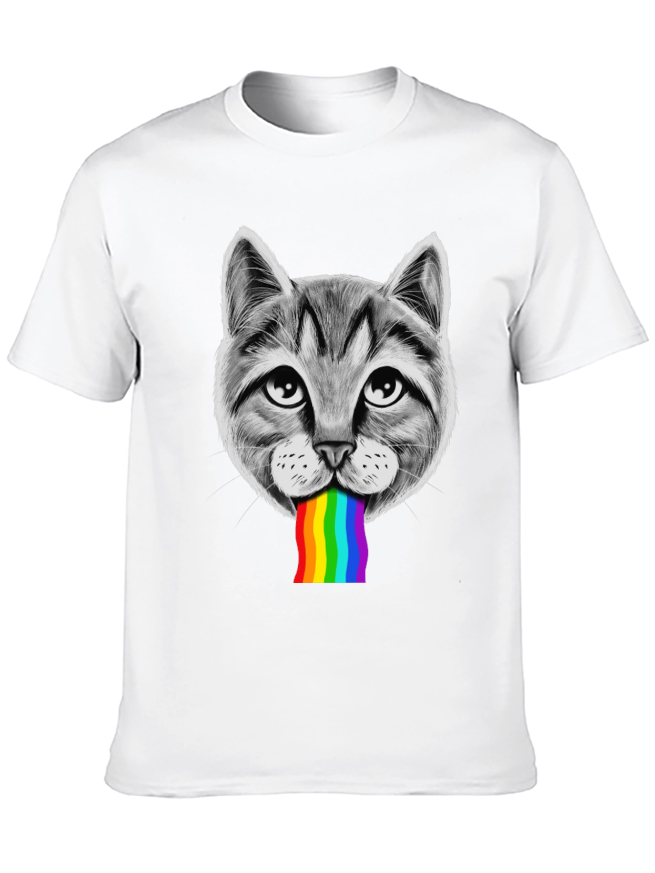 Cat Rainbow Puke T-Shirt - Pride Style
