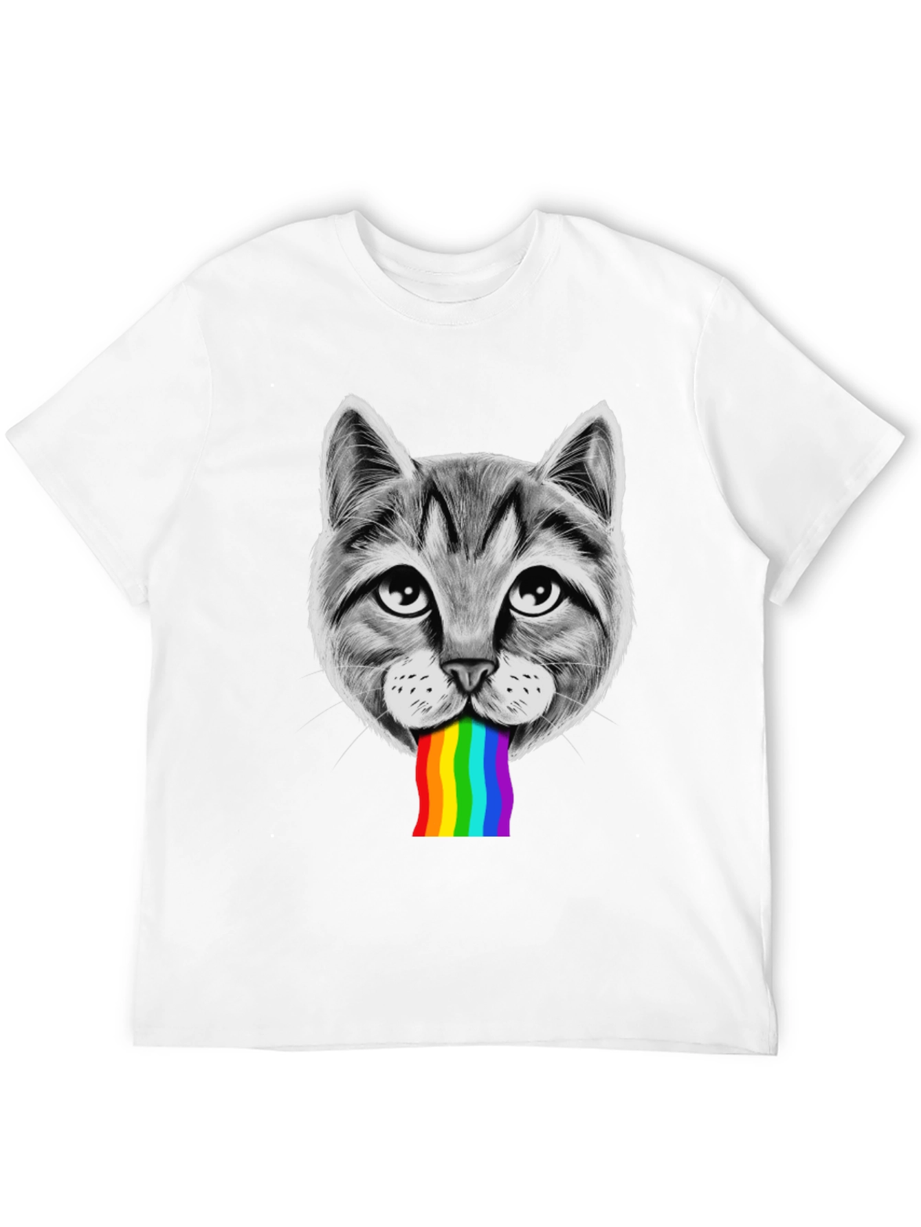 Cat Rainbow Puke T-Shirt - Pride Style