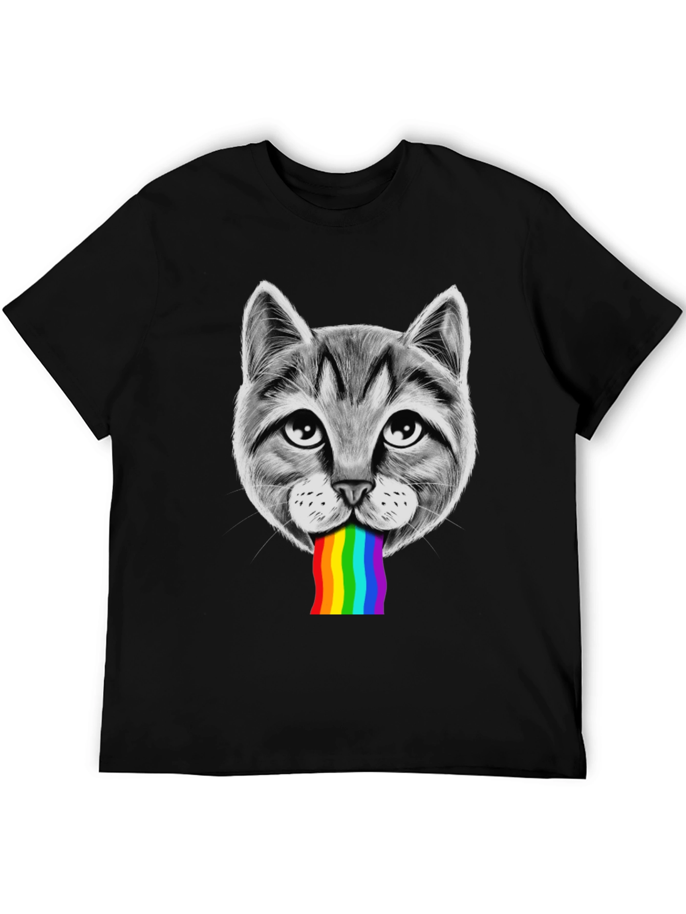 Cat Rainbow Puke T-Shirt - Pride Style