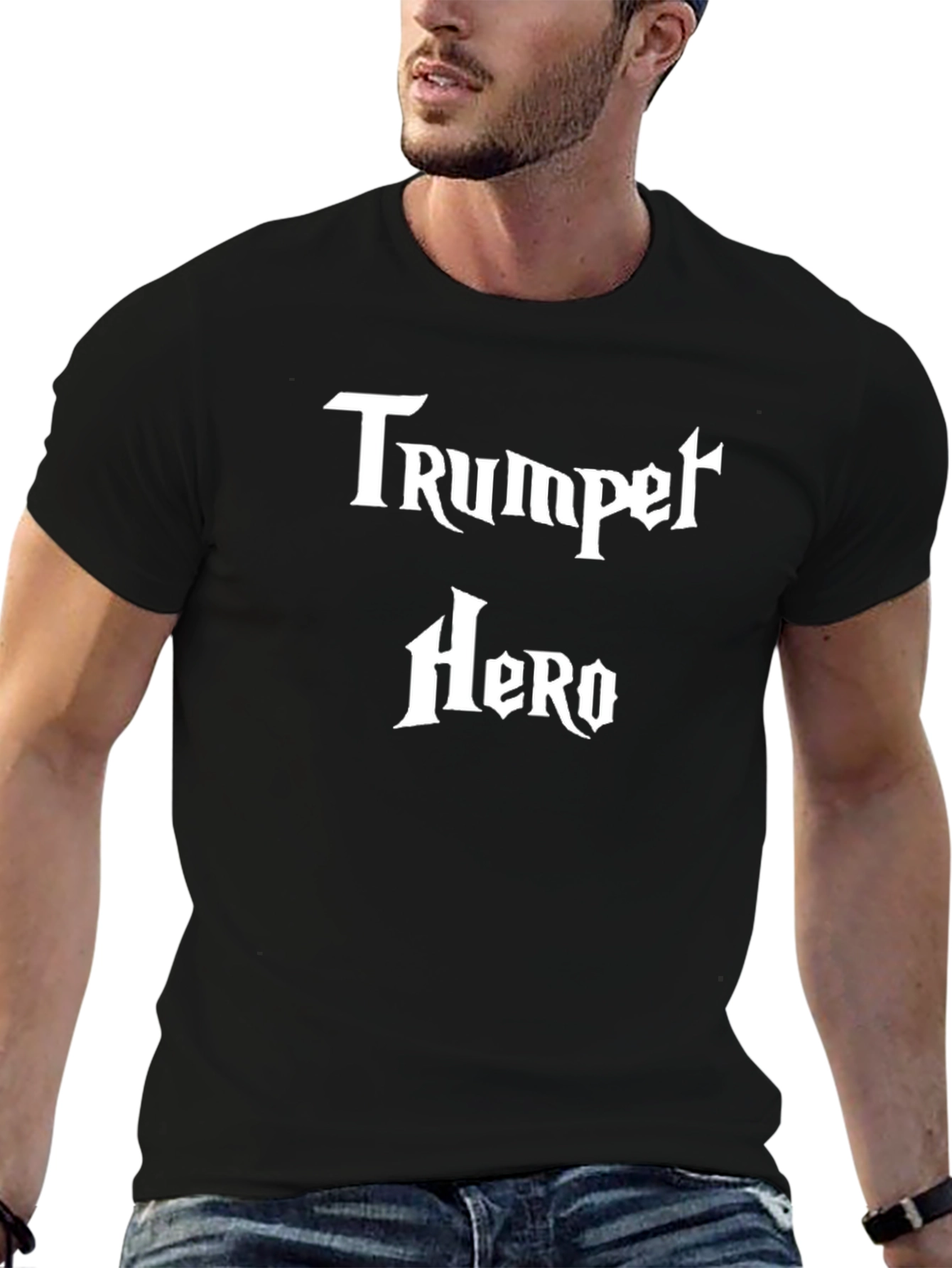 Trumpet Hero Graphic T-Shirt - Black