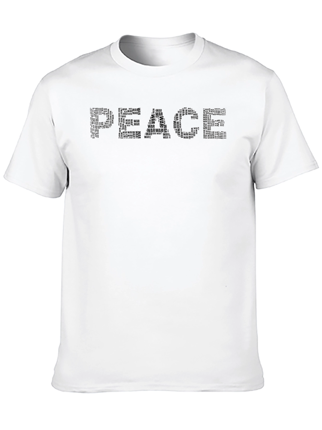 Peace Word Art Tee -  Stylish Black T-Shirt