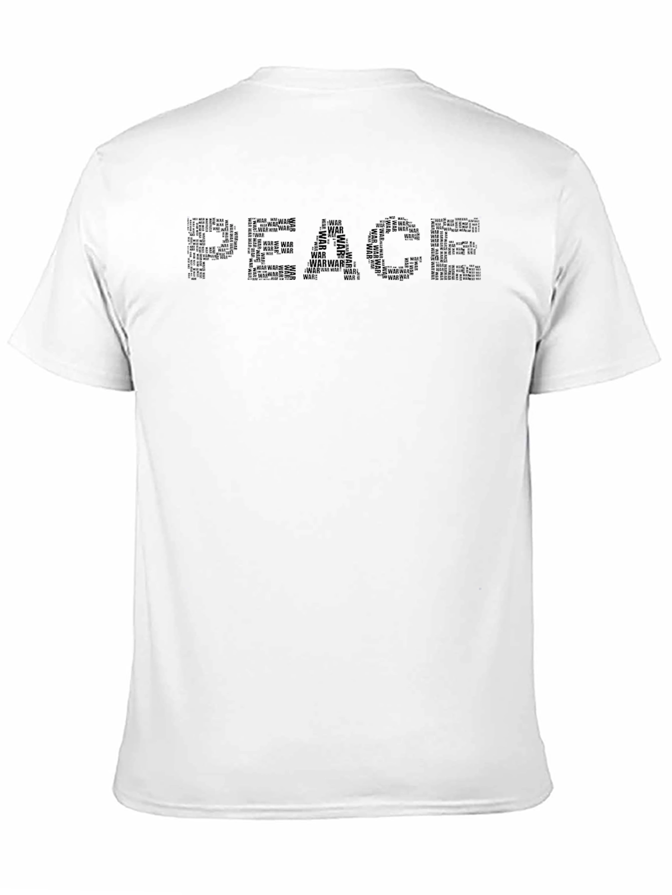 Peace Word Art Tee -  Stylish Black T-Shirt