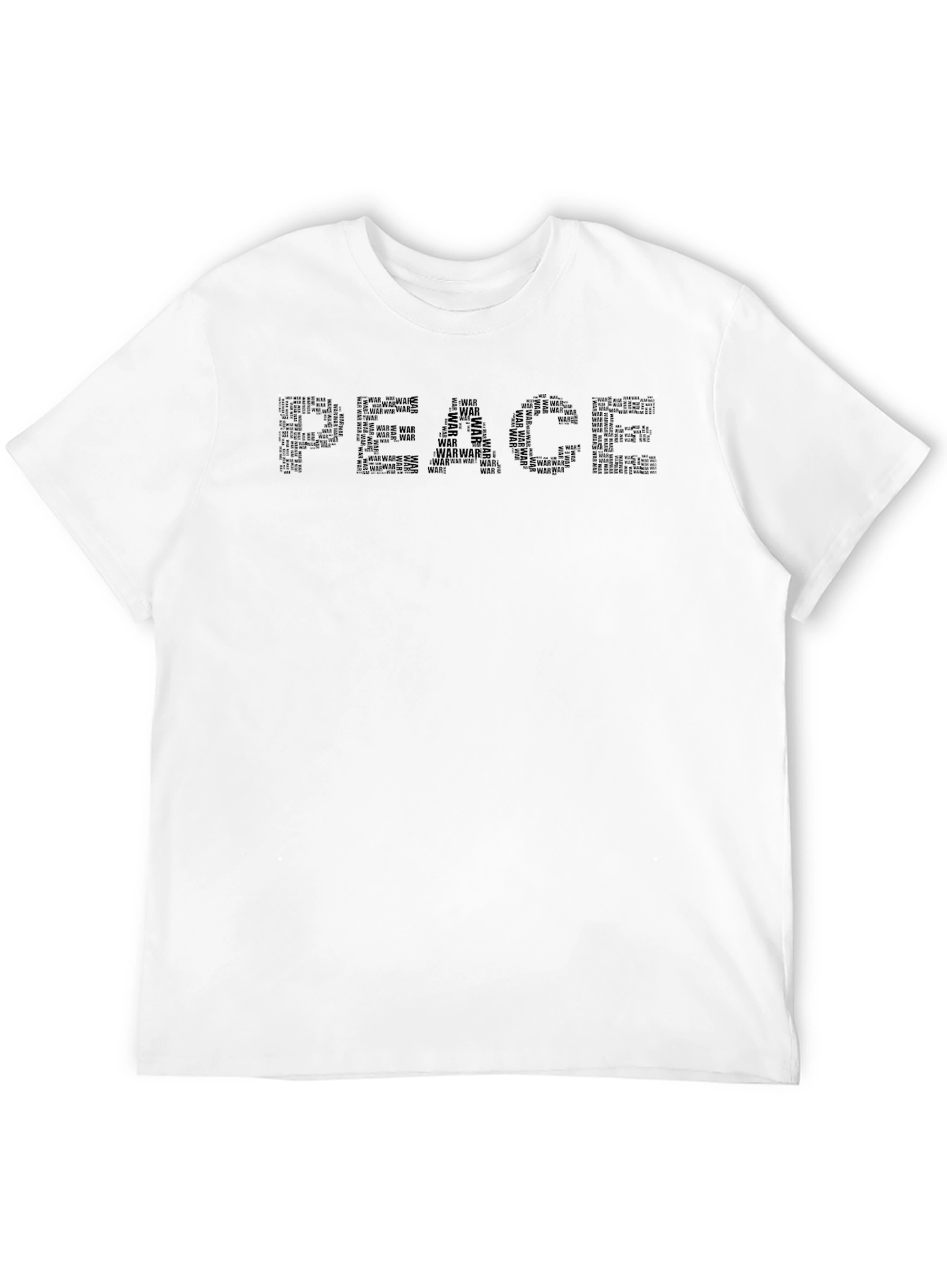Peace Word Art Tee -  Stylish Black T-Shirt