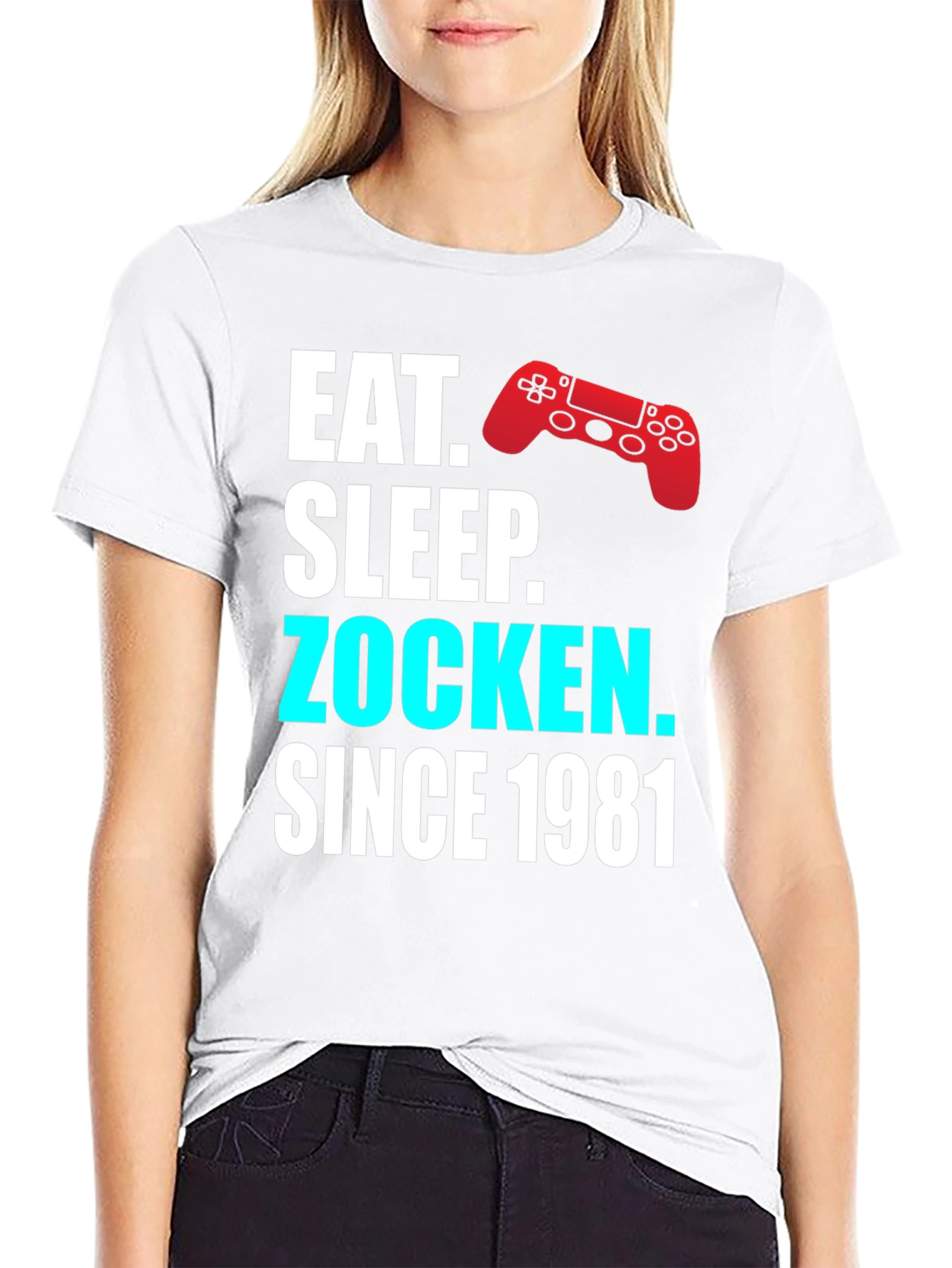 Eat Sleep Zocken Since 1981 Gamer T-Shirt