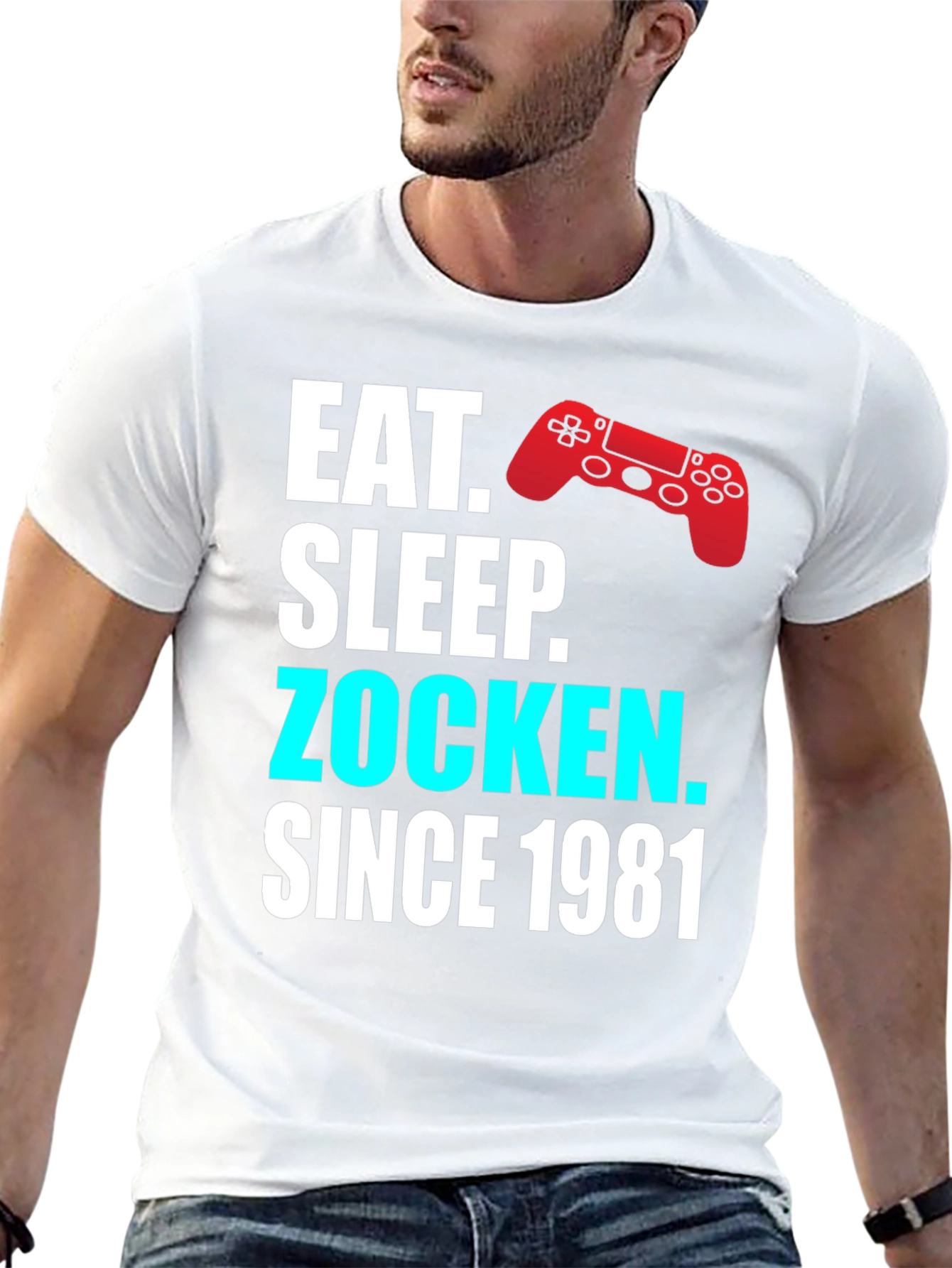 Eat Sleep Zocken Since 1981 Gamer T-Shirt