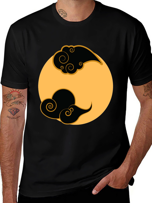 Yin Yang Cloud T-Shirt - Black