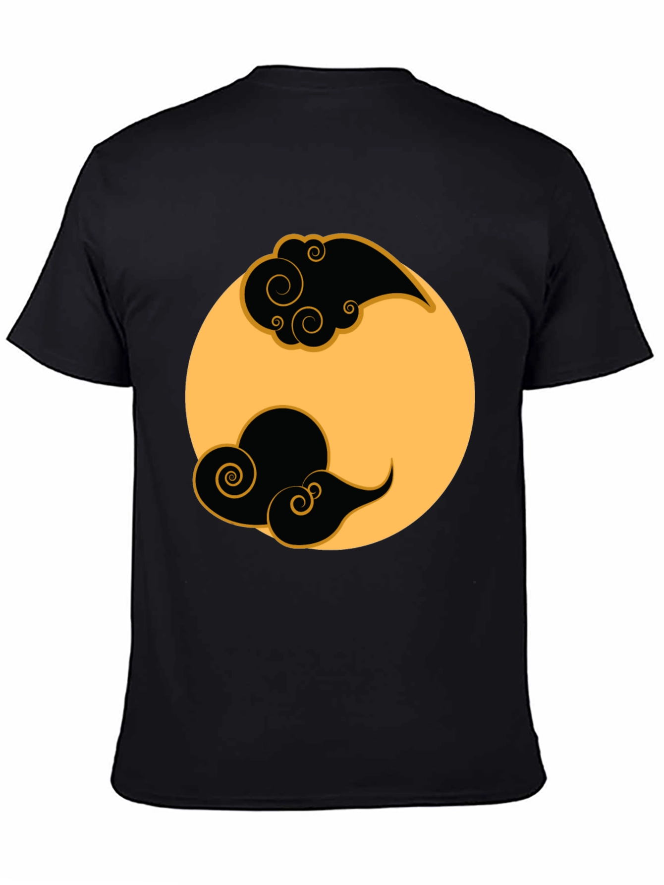 Yin Yang Cloud T-Shirt - Black