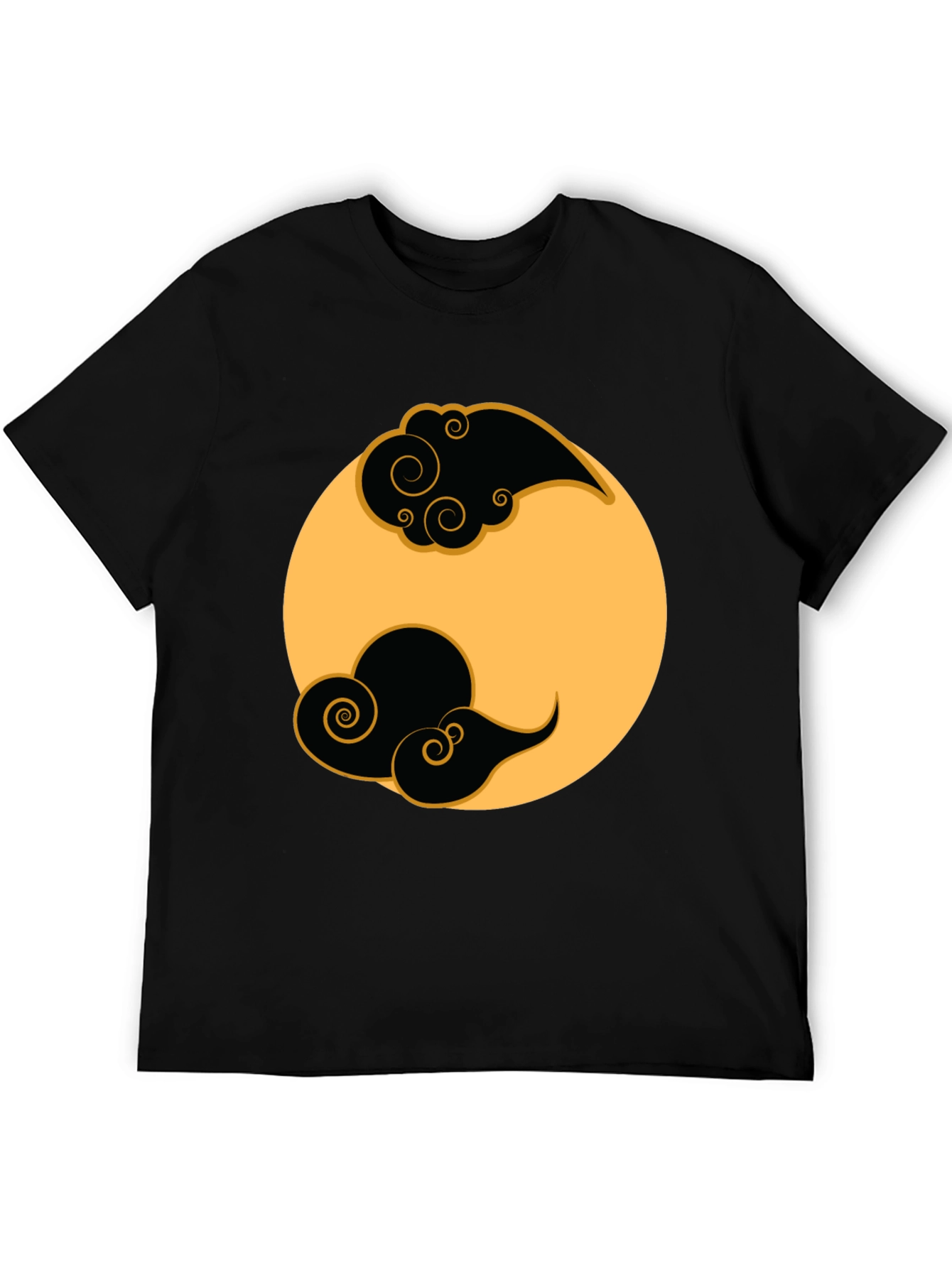 Yin Yang Cloud T-Shirt - Black