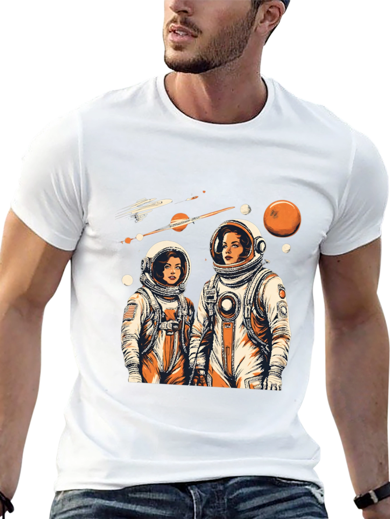 Retro Space Explorers Graphic T-Shirt