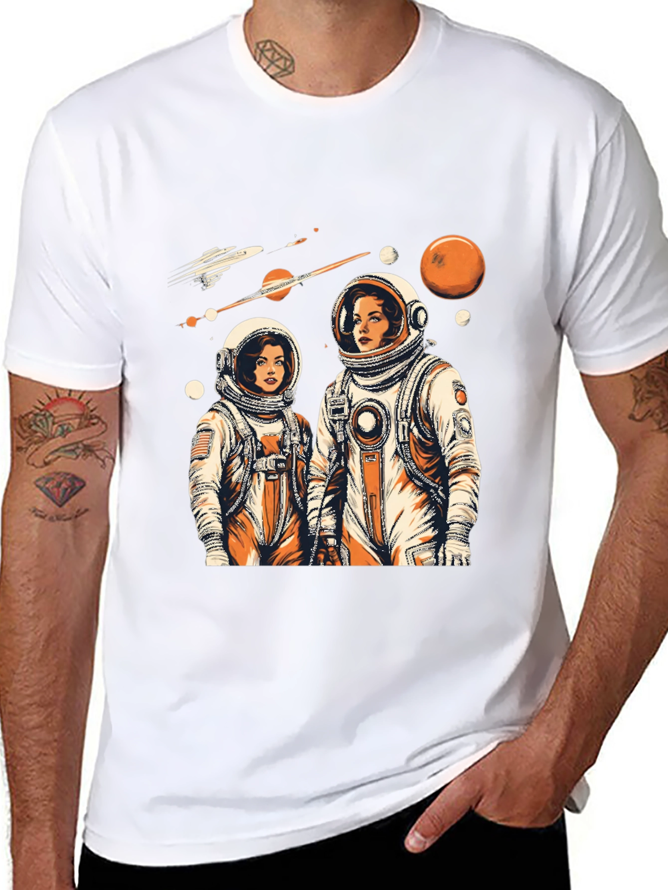 Retro Space Explorers Graphic T-Shirt
