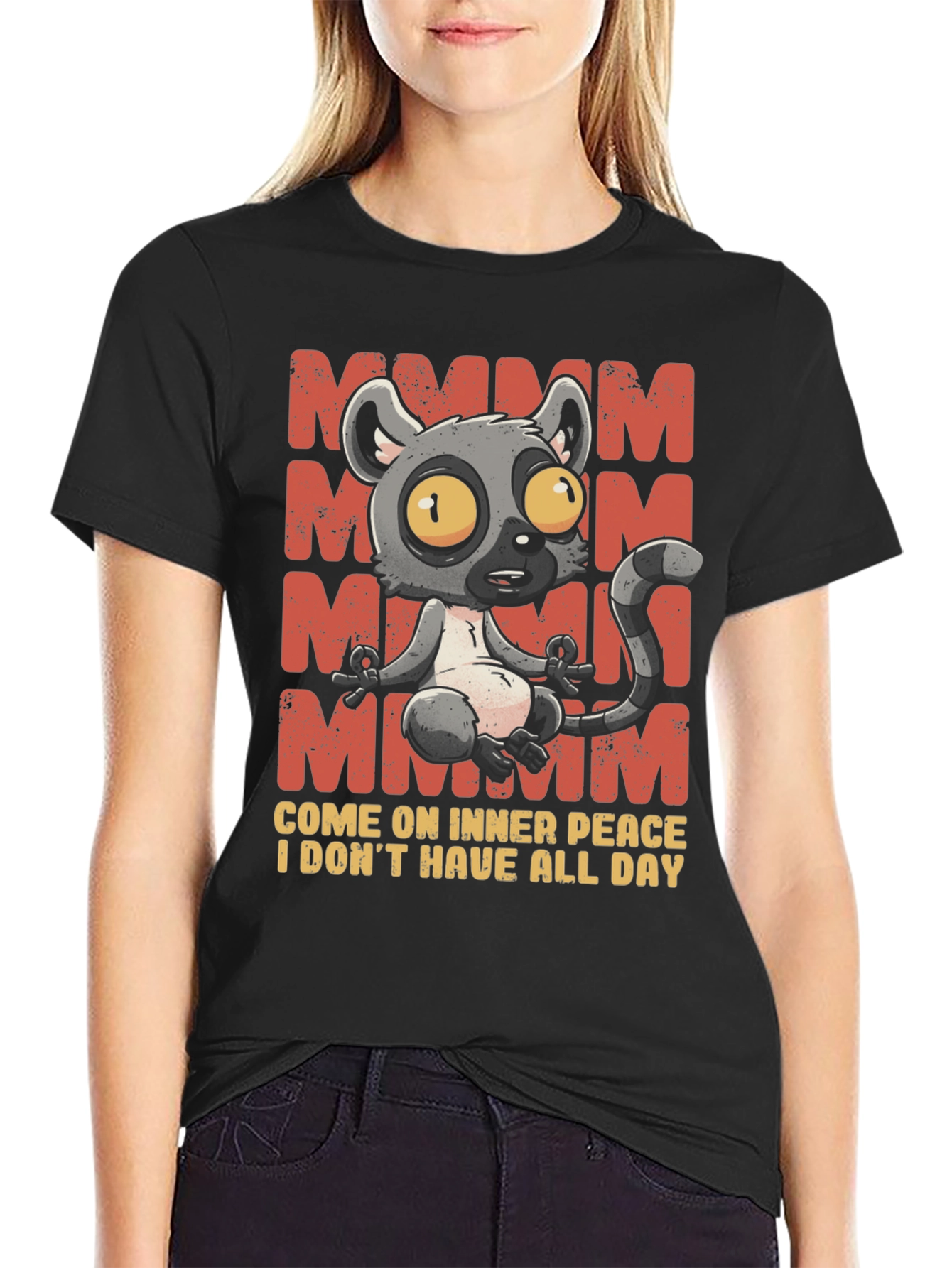 Funny Lemur Meditation T-Shirt
