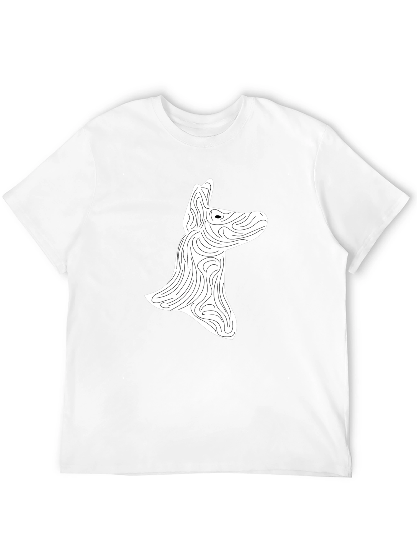 Abstract Dog Graphic Print Black T-Shirt