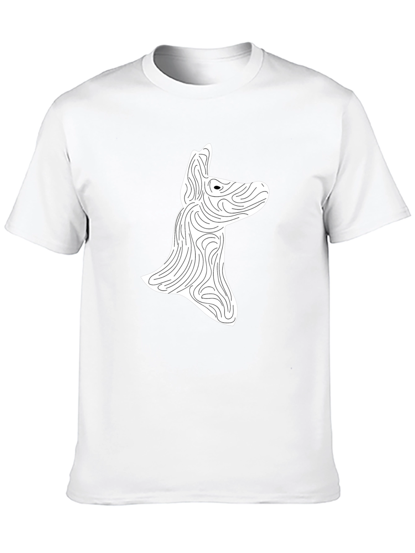 Abstract Dog Graphic Print Black T-Shirt