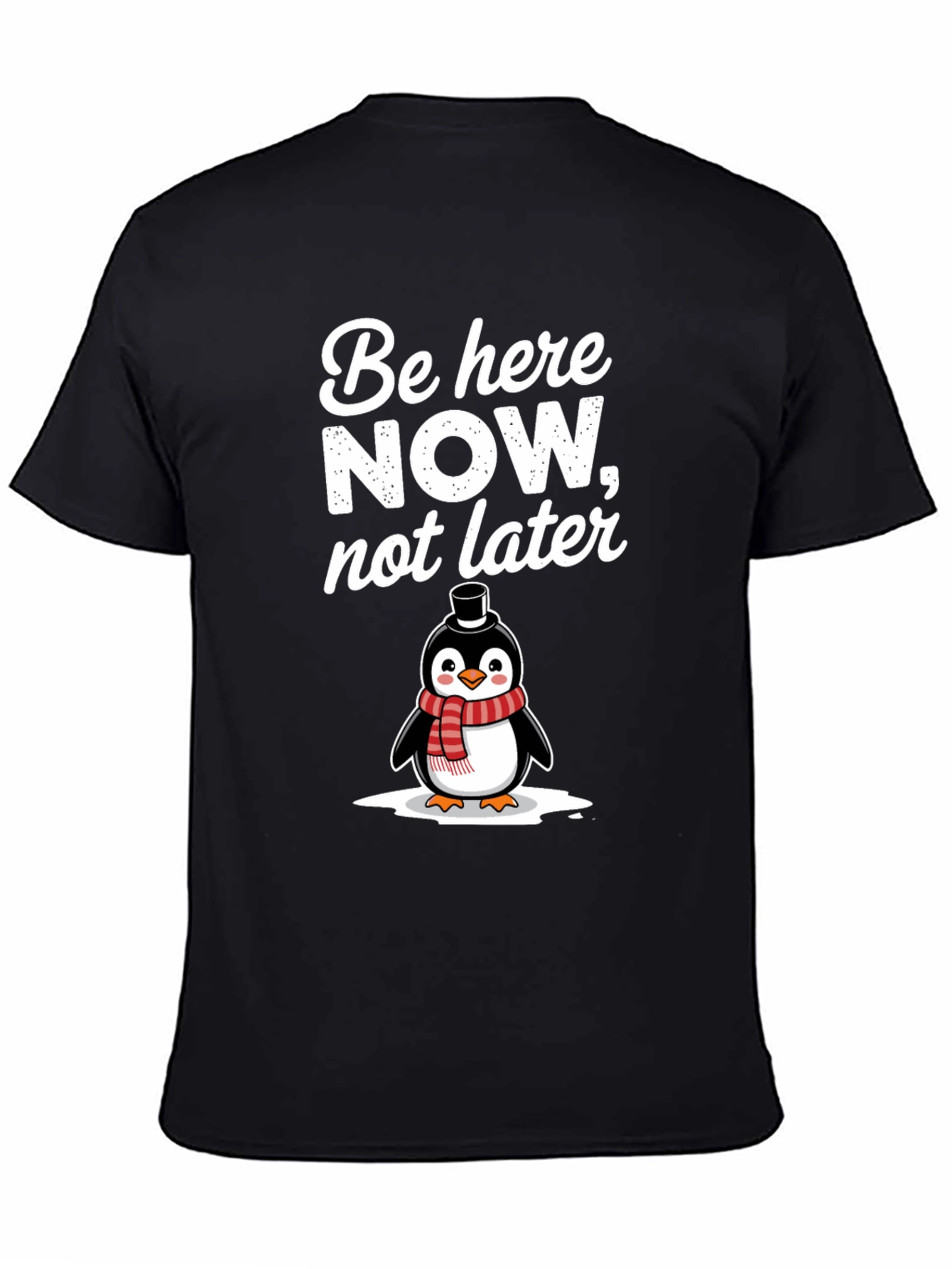 Be Here Now Penguin Graphic T-Shirt