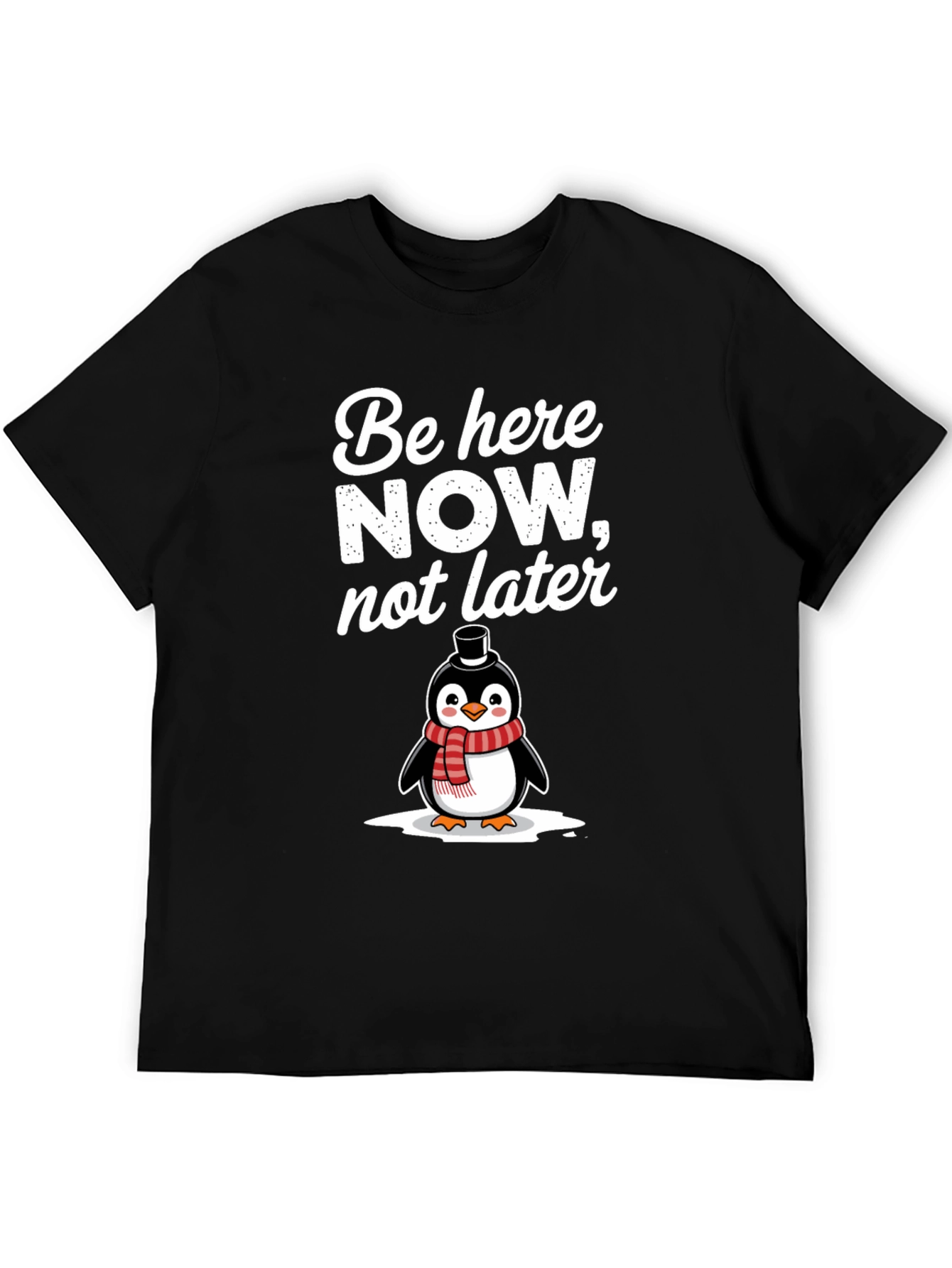 Be Here Now Penguin Graphic T-Shirt