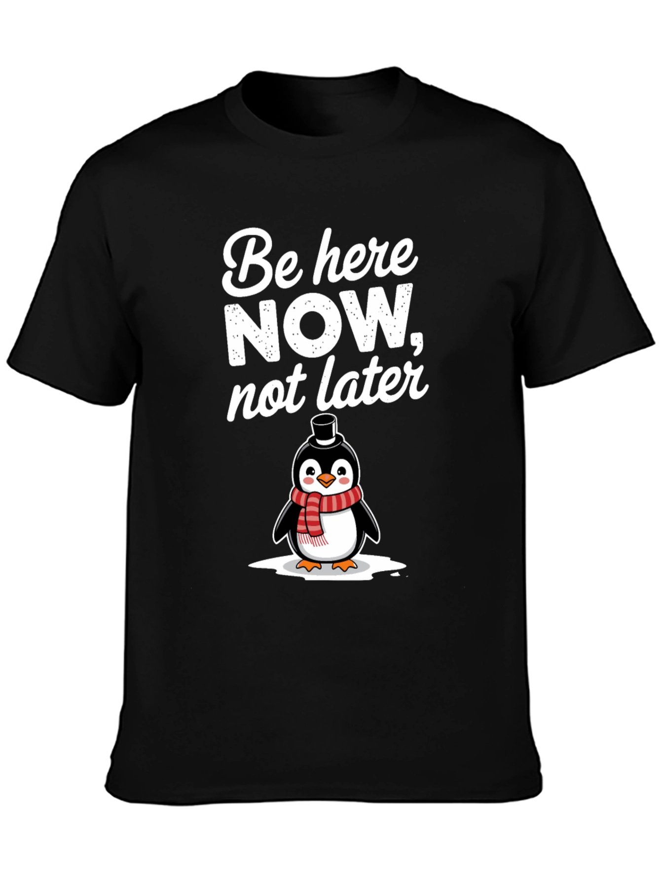 Be Here Now Penguin Graphic T-Shirt
