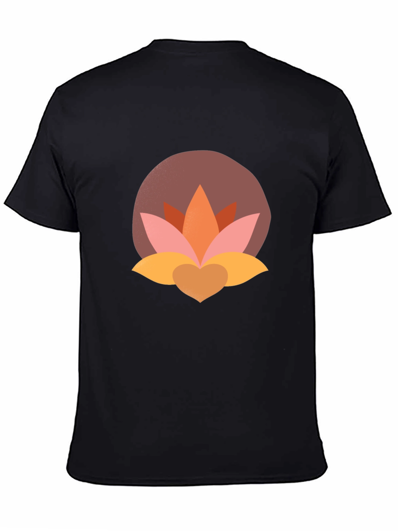 Lotus Flower Graphic Tee - Modern Black T-Shirt