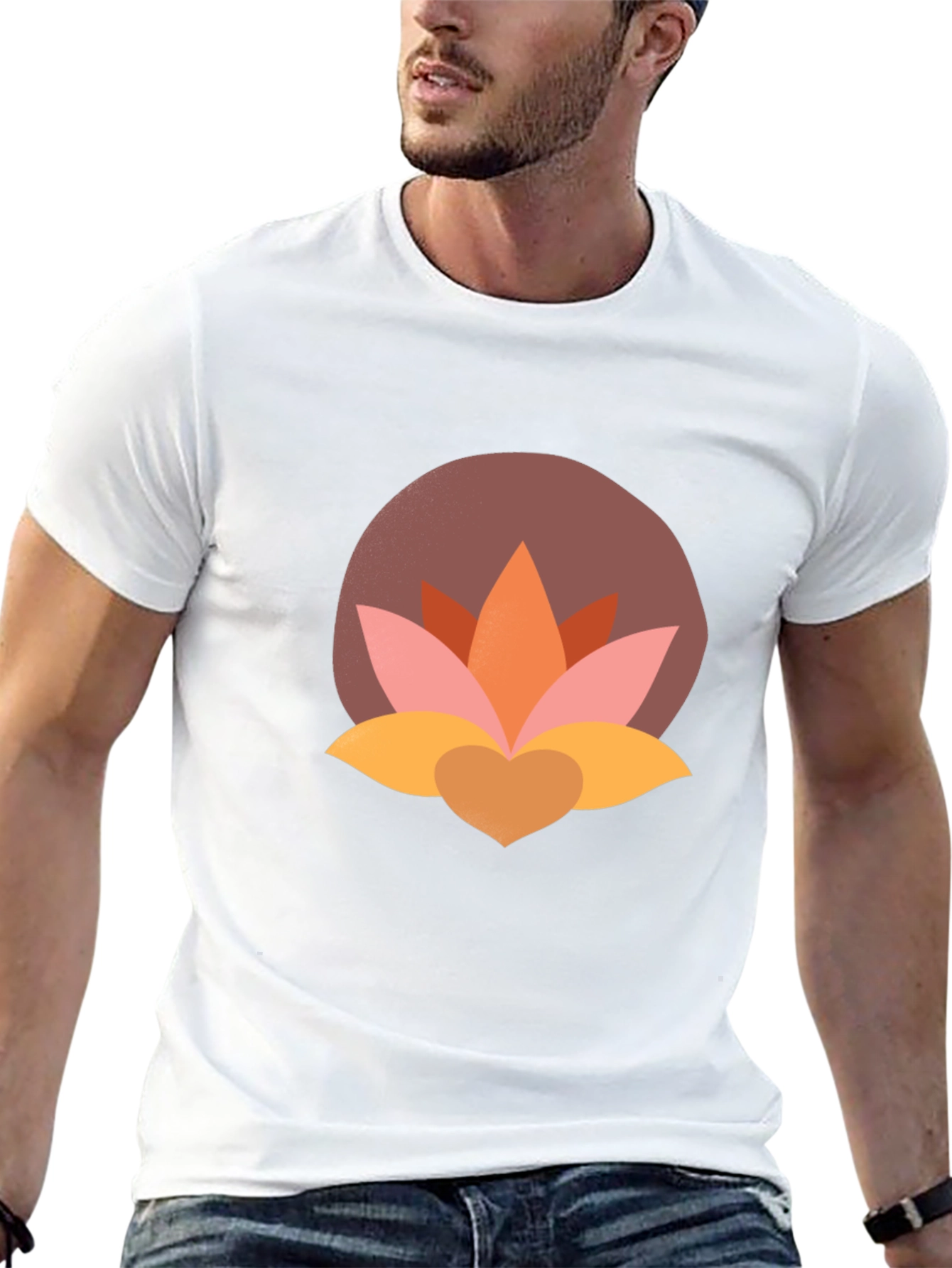 Lotus Flower Graphic Tee - Modern Black T-Shirt