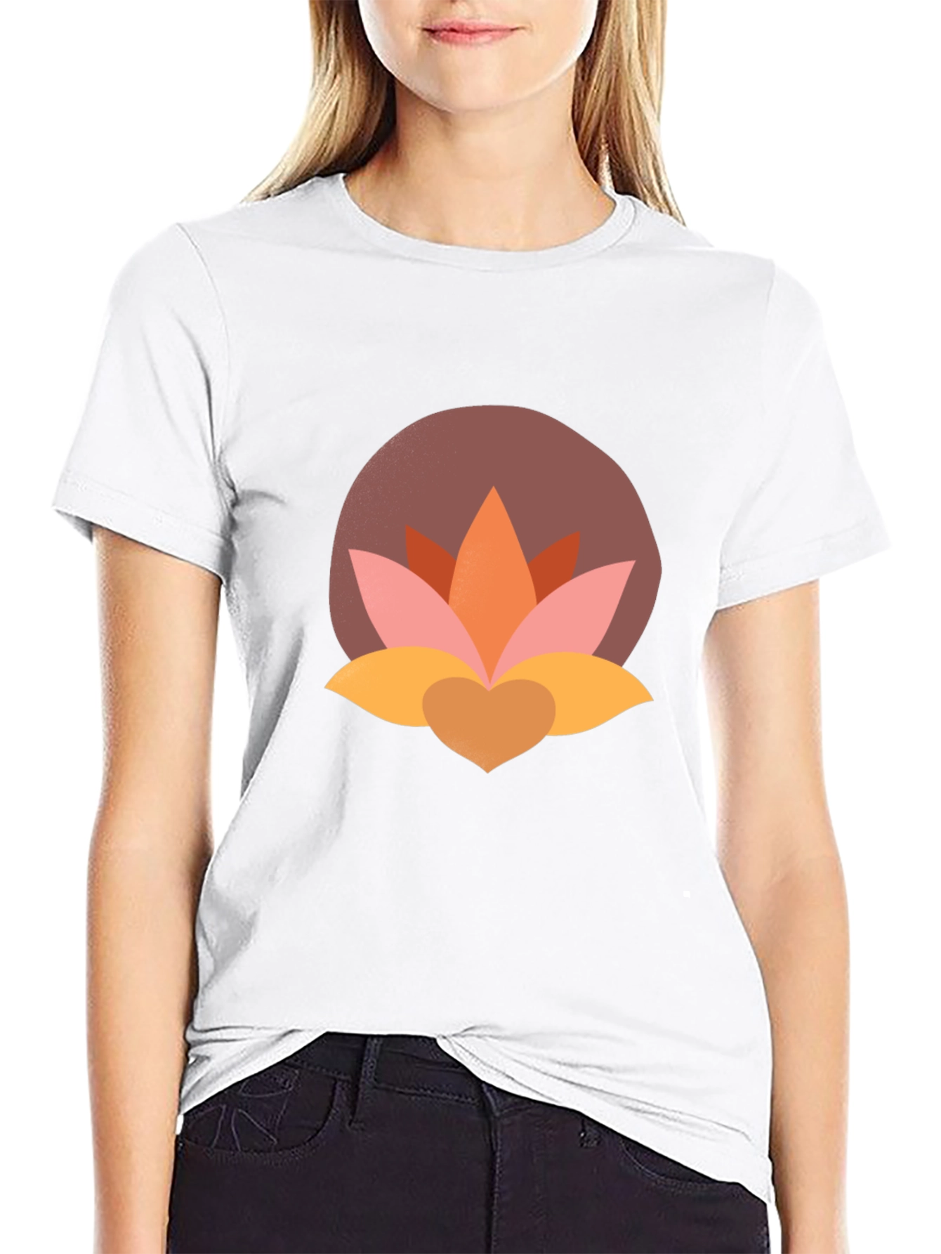 Lotus Flower Graphic Tee - Modern Black T-Shirt