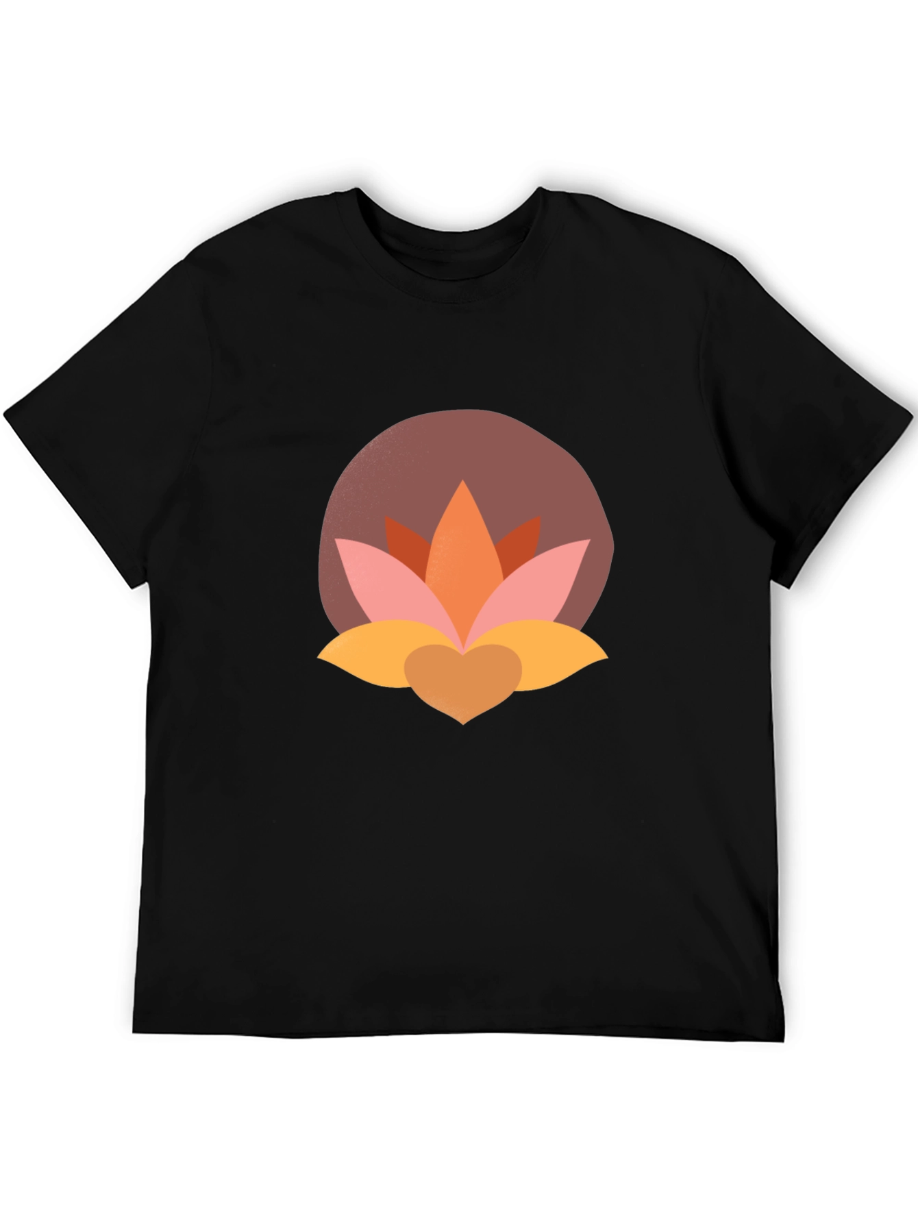 Lotus Flower Graphic Tee - Modern Black T-Shirt