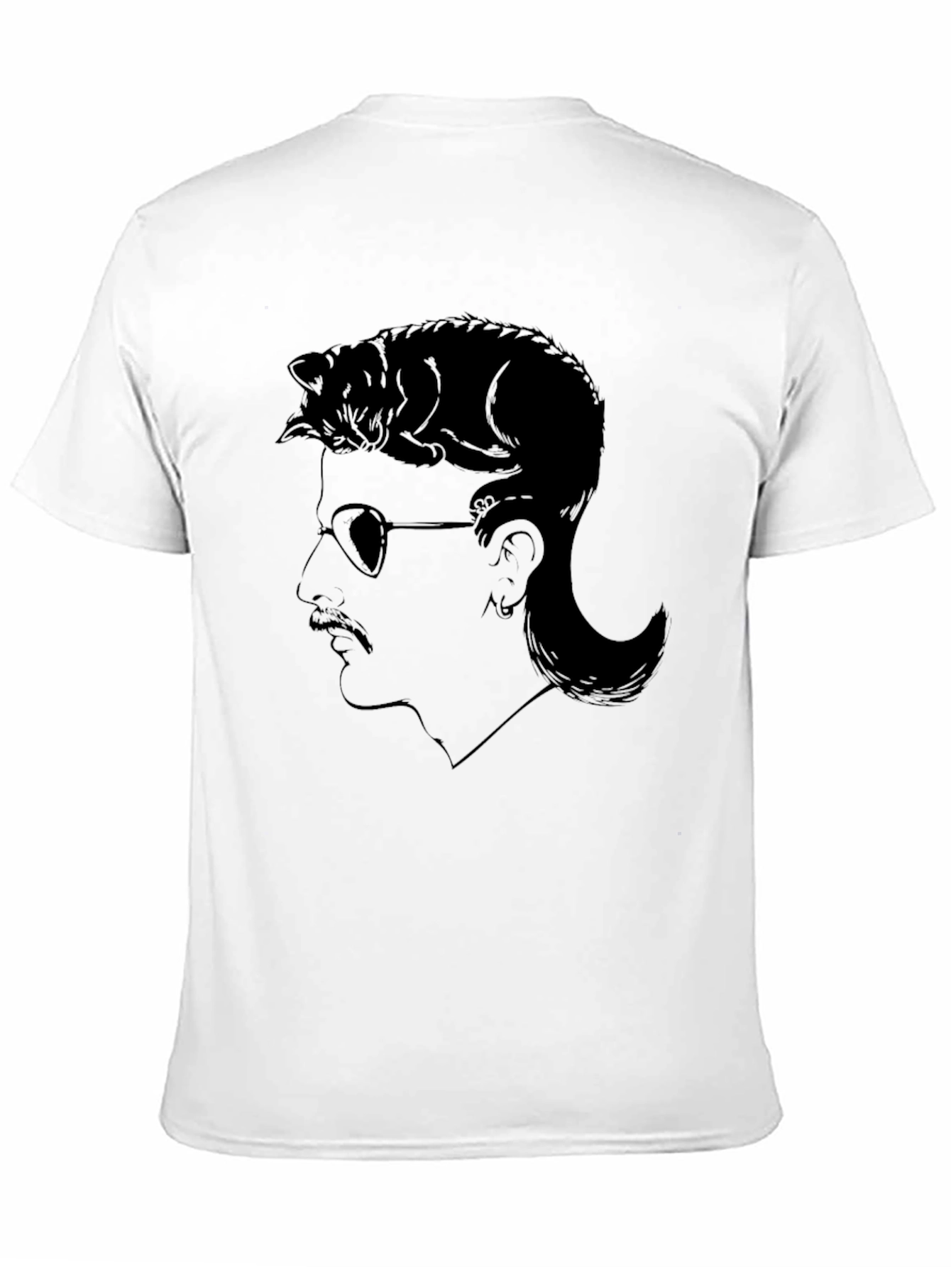 Cool Cat Mullet T-Shirt - Unique Graphic Tee